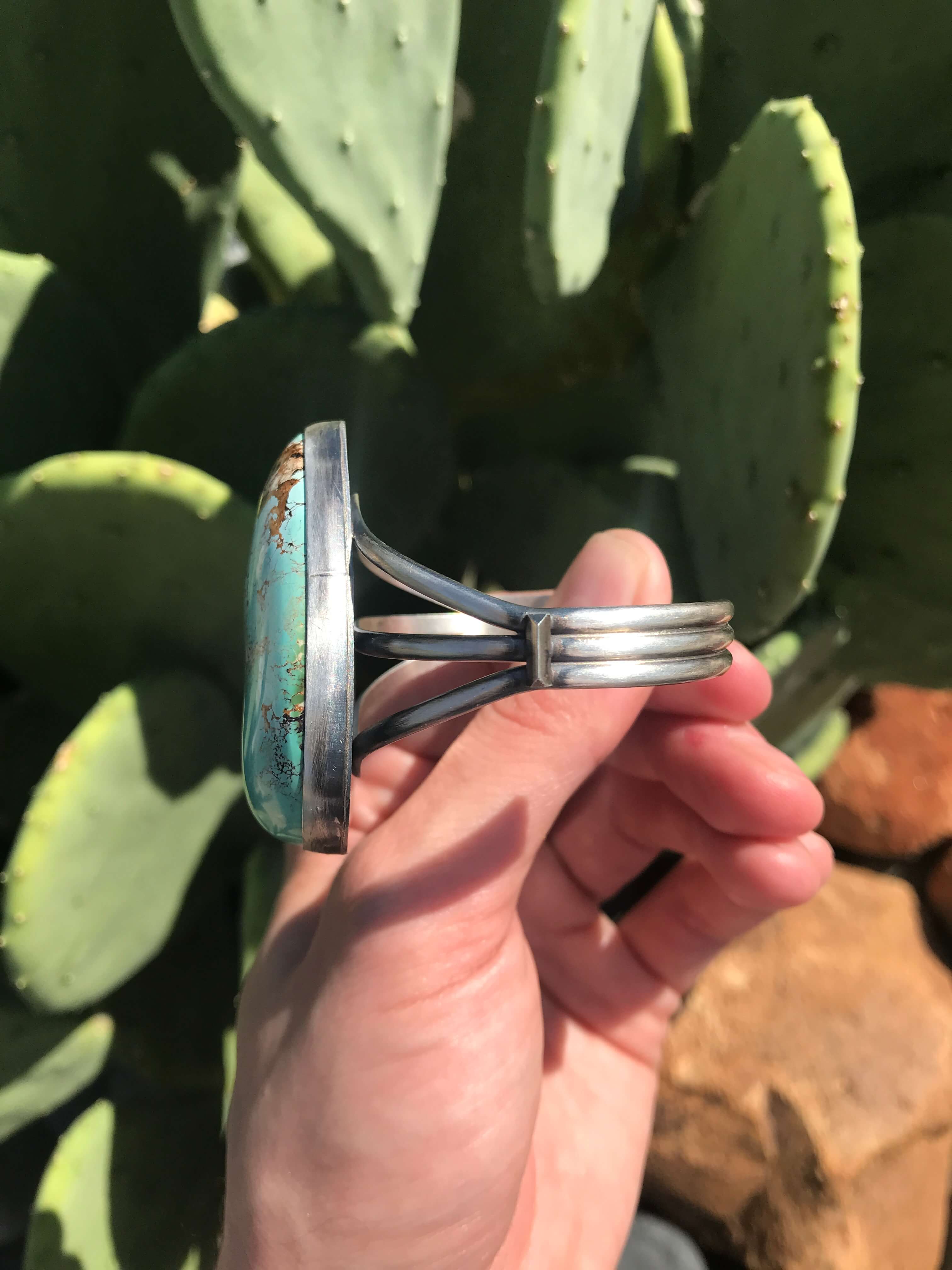 The Raven Cuff-Bracelets & Cuffs-Calli Co., Turquoise and Silver Jewelry, Native American Handmade, Zuni Tribe, Navajo Tribe, Brock Texas