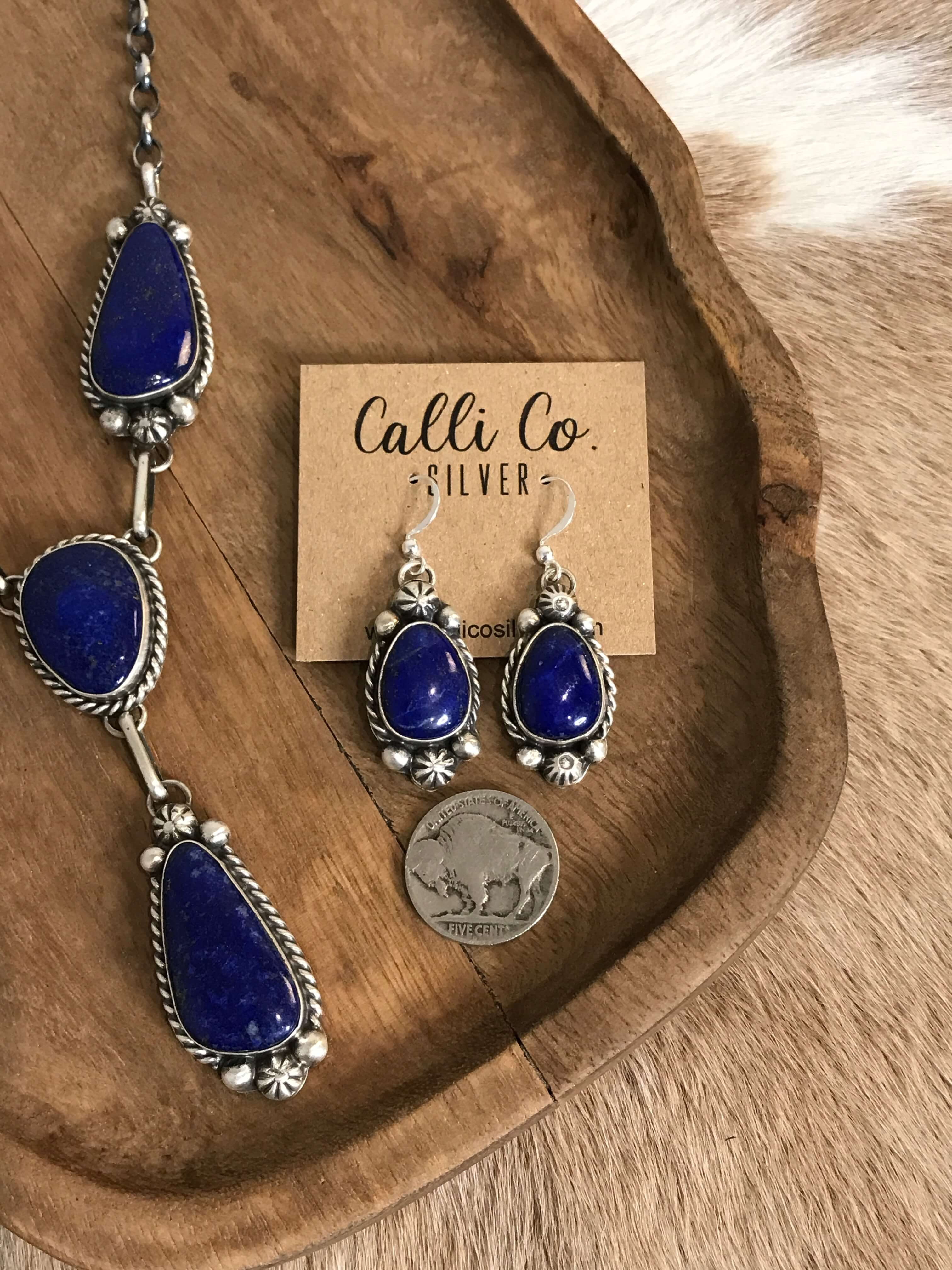 The Copeland Lariat Necklace Set, 21-Necklaces-Calli Co., Turquoise and Silver Jewelry, Native American Handmade, Zuni Tribe, Navajo Tribe, Brock Texas
