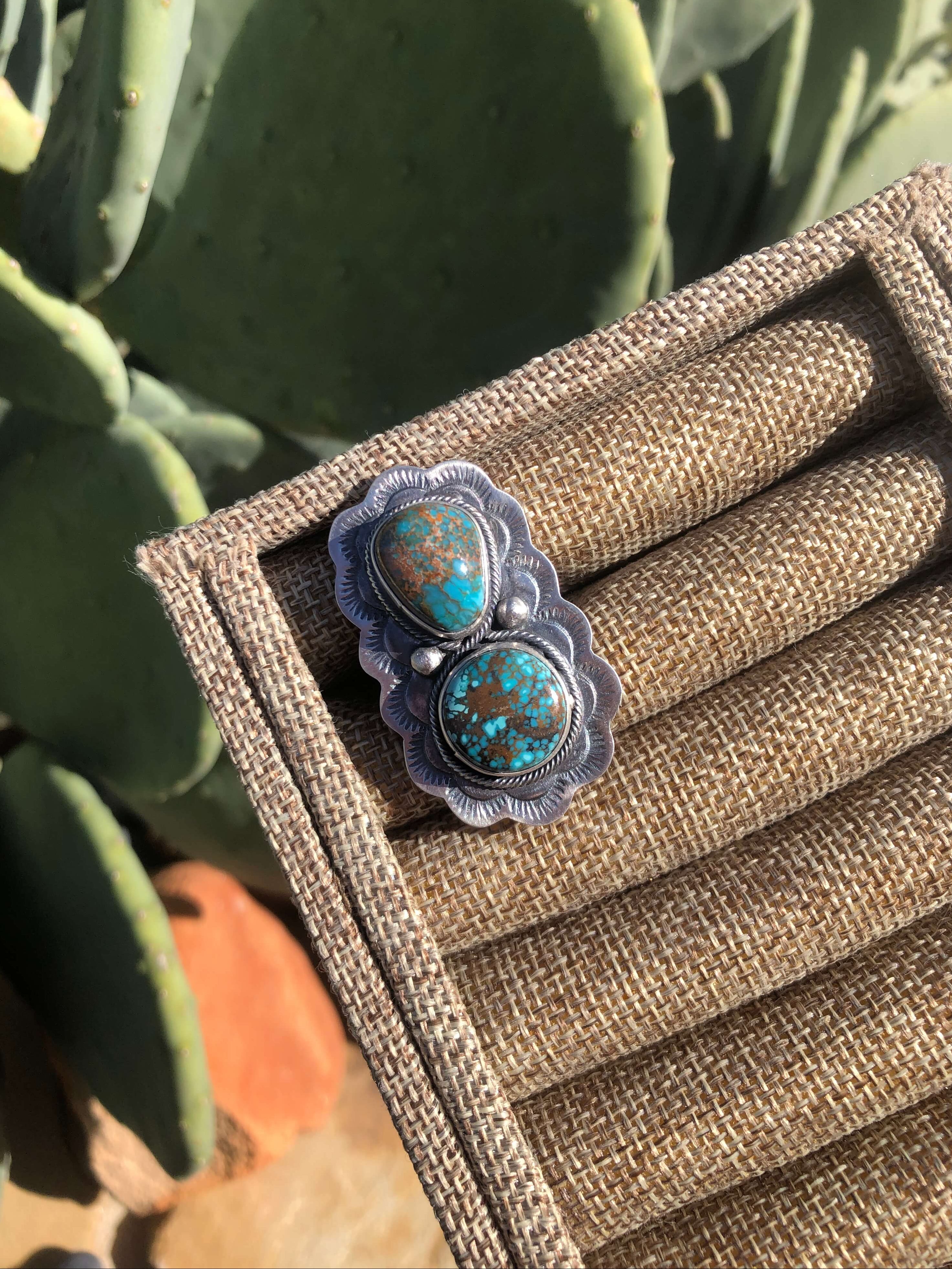 The Lexington Ring 1, Adjustable-Rings-Calli Co., Turquoise and Silver Jewelry, Native American Handmade, Zuni Tribe, Navajo Tribe, Brock Texas
