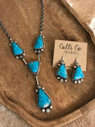 The Copeland Lariat Necklace Set, 22-Necklaces-Calli Co., Turquoise and Silver Jewelry, Native American Handmade, Zuni Tribe, Navajo Tribe, Brock Texas