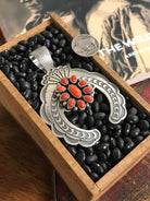 The Coral Naja Pendant-Pendants-Calli Co., Turquoise and Silver Jewelry, Native American Handmade, Zuni Tribe, Navajo Tribe, Brock Texas
