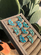 The Woods Adjustable Turquoise Cluster Rings-Rings-Calli Co., Turquoise and Silver Jewelry, Native American Handmade, Zuni Tribe, Navajo Tribe, Brock Texas