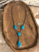 The Copeland Lariat Necklace Set, 24-Necklaces-Calli Co., Turquoise and Silver Jewelry, Native American Handmade, Zuni Tribe, Navajo Tribe, Brock Texas