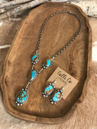 The Copeland Lariat Necklace Set, 25-Necklaces-Calli Co., Turquoise and Silver Jewelry, Native American Handmade, Zuni Tribe, Navajo Tribe, Brock Texas