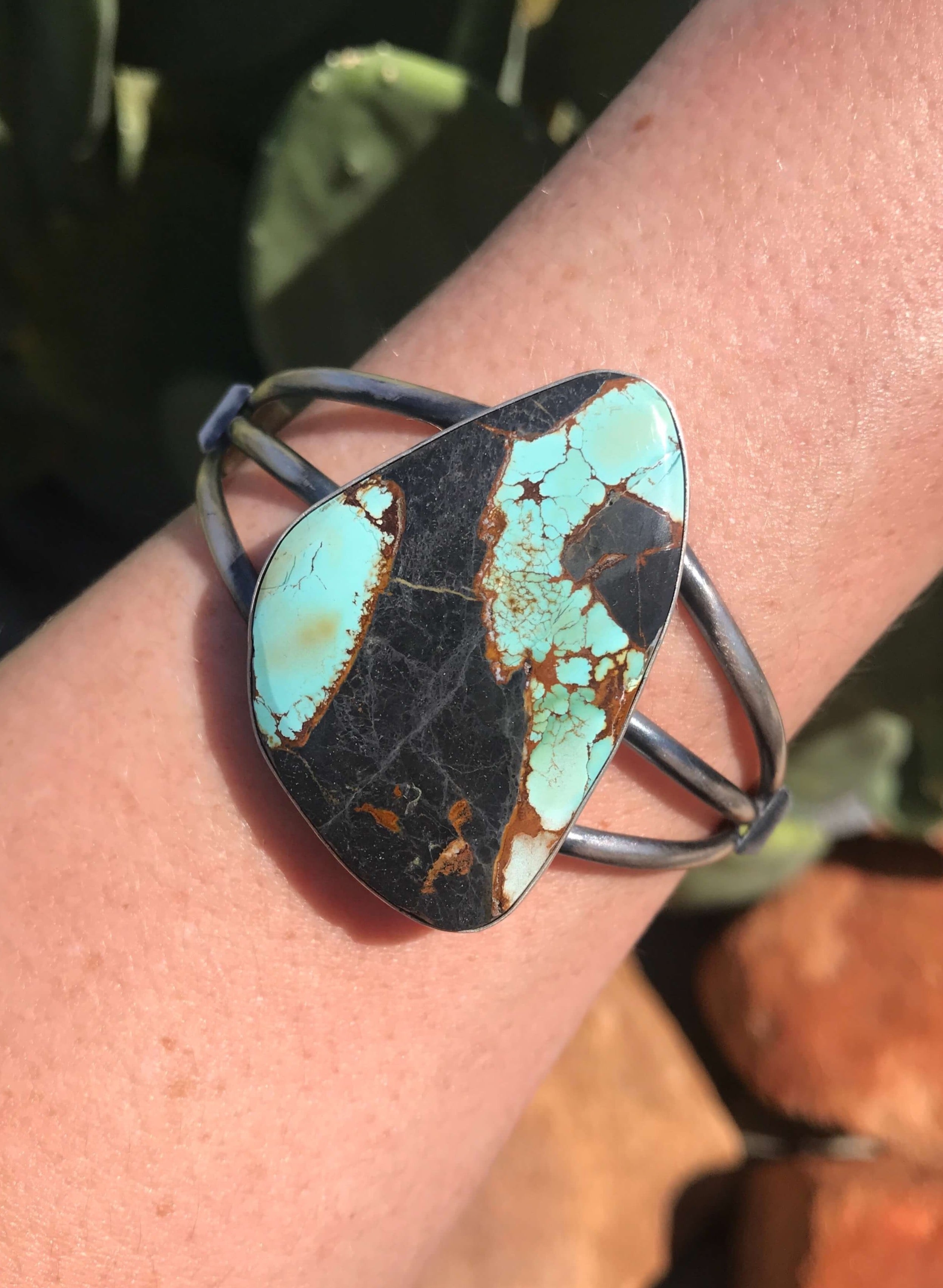 The Glorieta Cuff-Bracelets & Cuffs-Calli Co., Turquoise and Silver Jewelry, Native American Handmade, Zuni Tribe, Navajo Tribe, Brock Texas