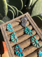 The Woods Adjustable Turquoise Cluster Rings-Rings-Calli Co., Turquoise and Silver Jewelry, Native American Handmade, Zuni Tribe, Navajo Tribe, Brock Texas