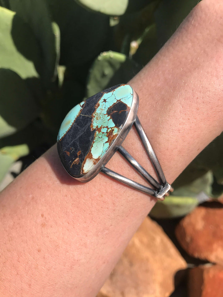 The Glorieta Cuff-Bracelets & Cuffs-Calli Co., Turquoise and Silver Jewelry, Native American Handmade, Zuni Tribe, Navajo Tribe, Brock Texas