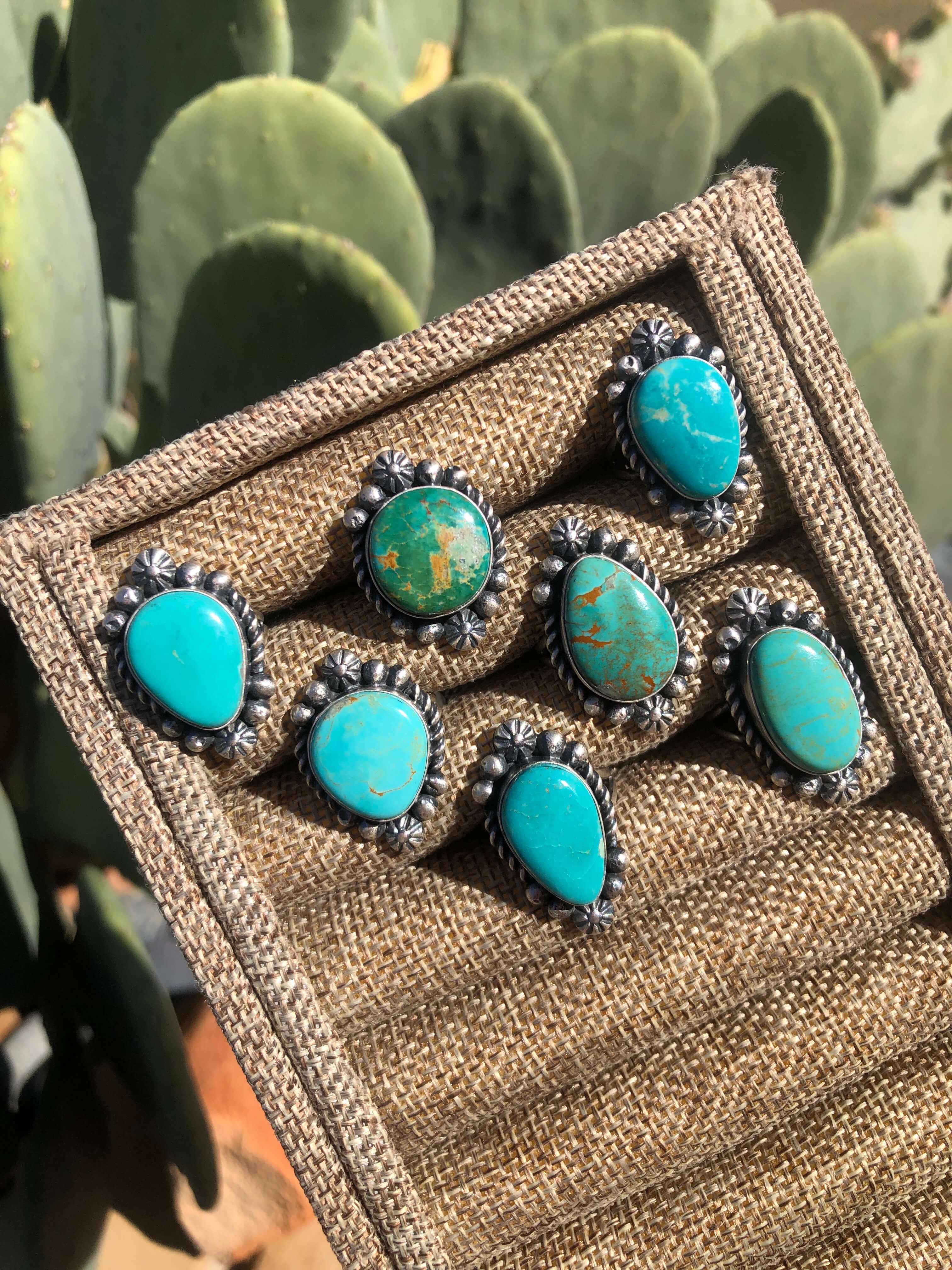 The Oshea Rings-Rings-Calli Co., Turquoise and Silver Jewelry, Native American Handmade, Zuni Tribe, Navajo Tribe, Brock Texas