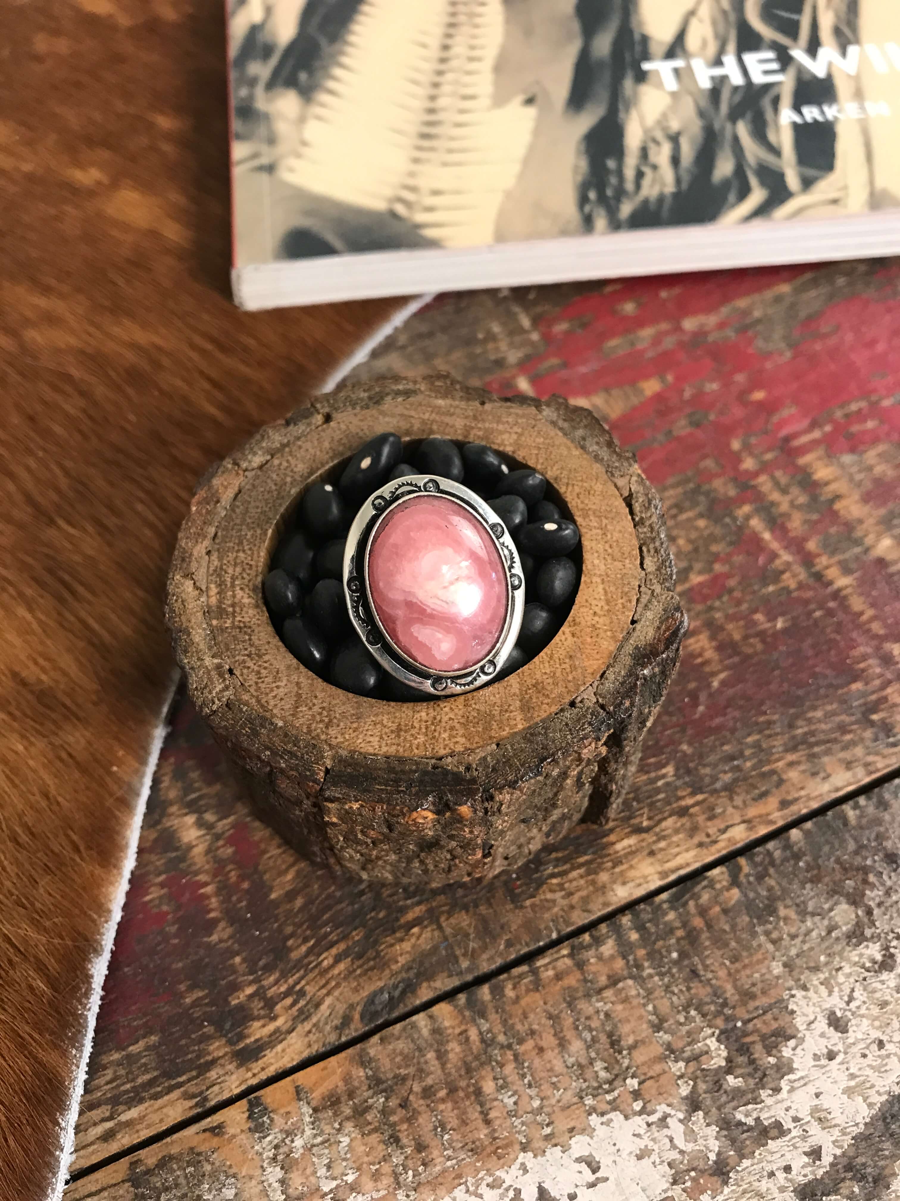 The Magnolia Ring, Sz 6-Rings-Calli Co., Turquoise and Silver Jewelry, Native American Handmade, Zuni Tribe, Navajo Tribe, Brock Texas