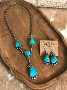 The Copeland Lariat Necklace Set, 28-Necklaces-Calli Co., Turquoise and Silver Jewelry, Native American Handmade, Zuni Tribe, Navajo Tribe, Brock Texas