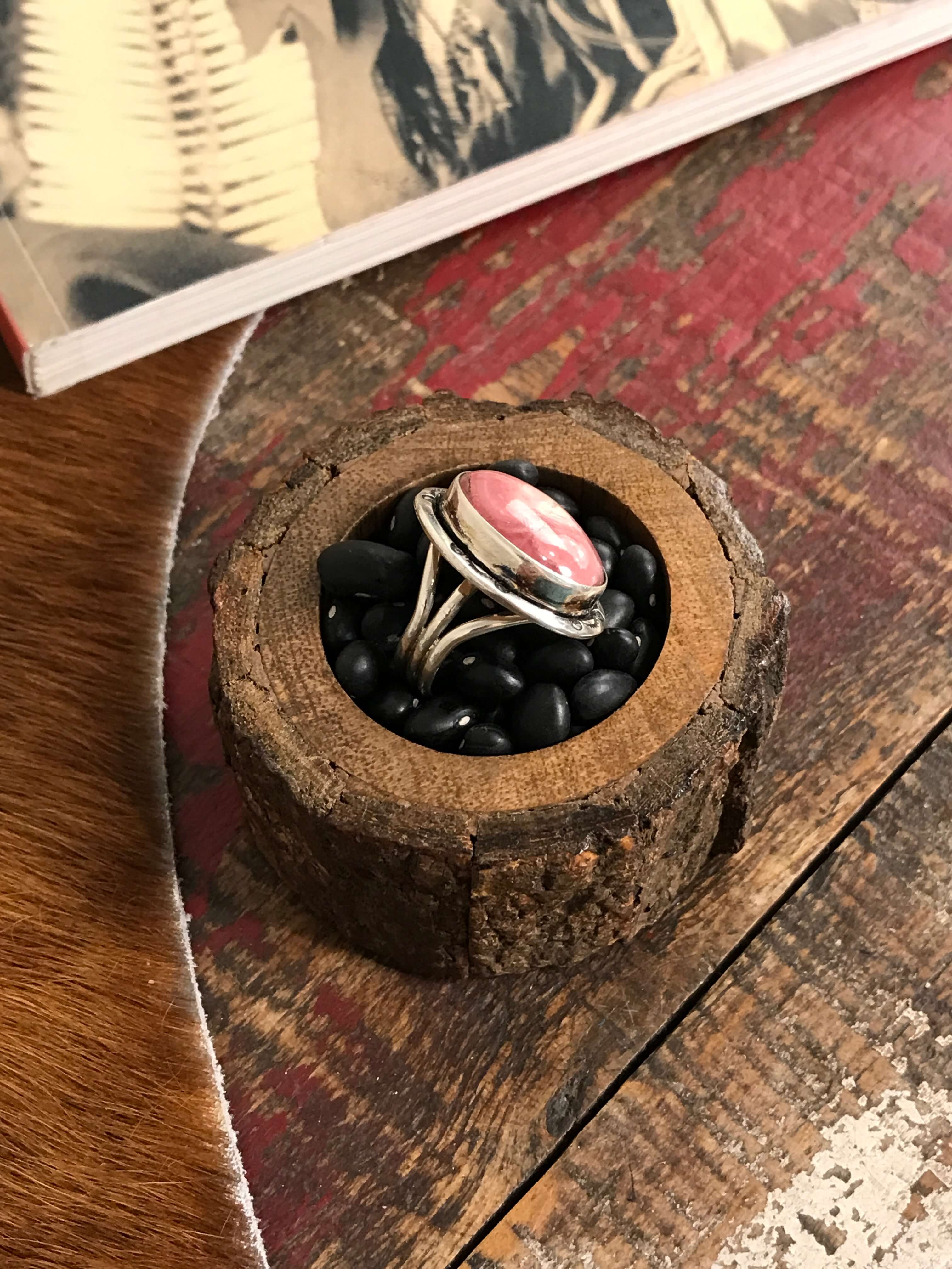 The Magnolia Ring, Sz 6-Rings-Calli Co., Turquoise and Silver Jewelry, Native American Handmade, Zuni Tribe, Navajo Tribe, Brock Texas