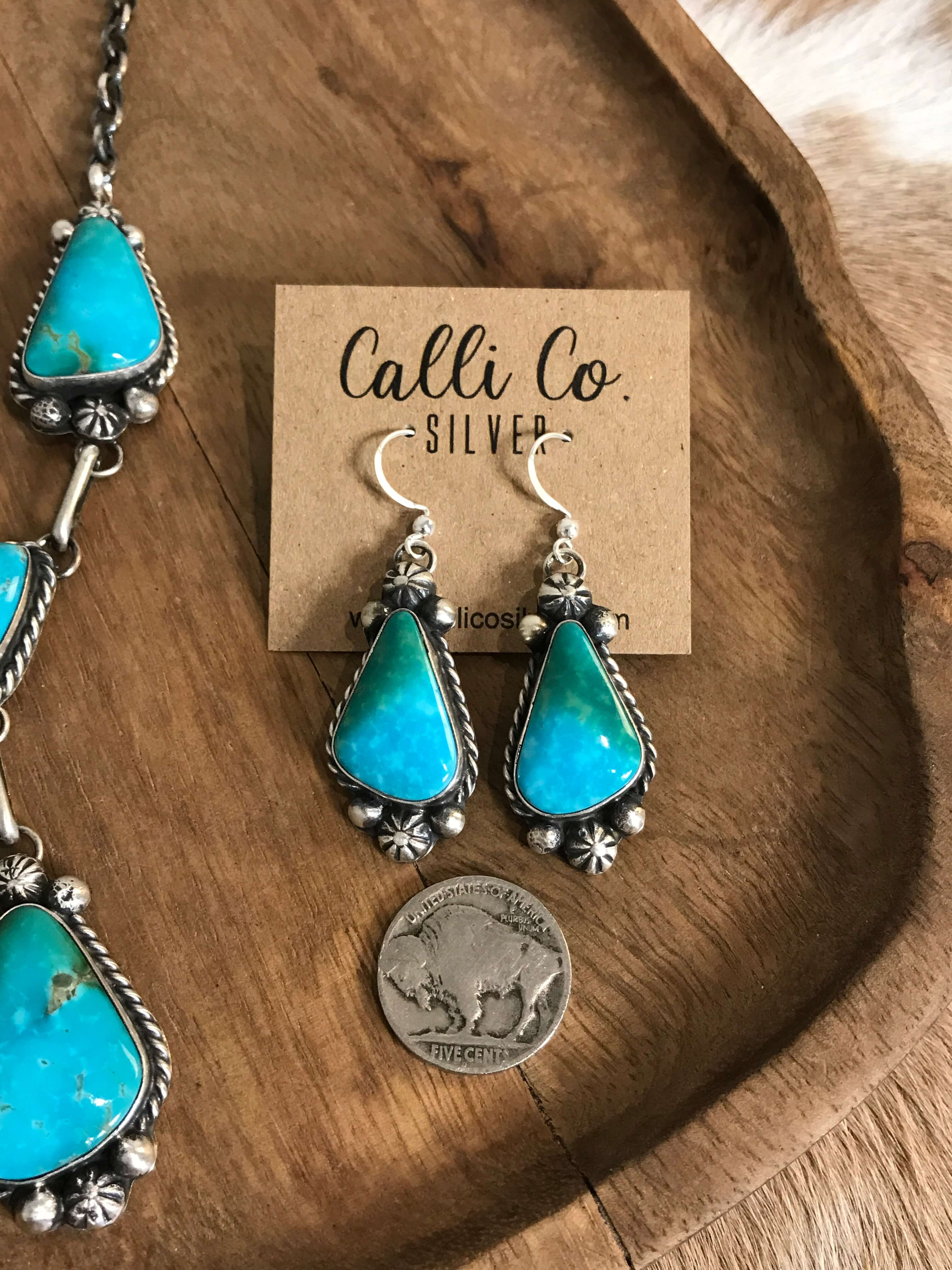 The Copeland Lariat Necklace Set, 28-Necklaces-Calli Co., Turquoise and Silver Jewelry, Native American Handmade, Zuni Tribe, Navajo Tribe, Brock Texas