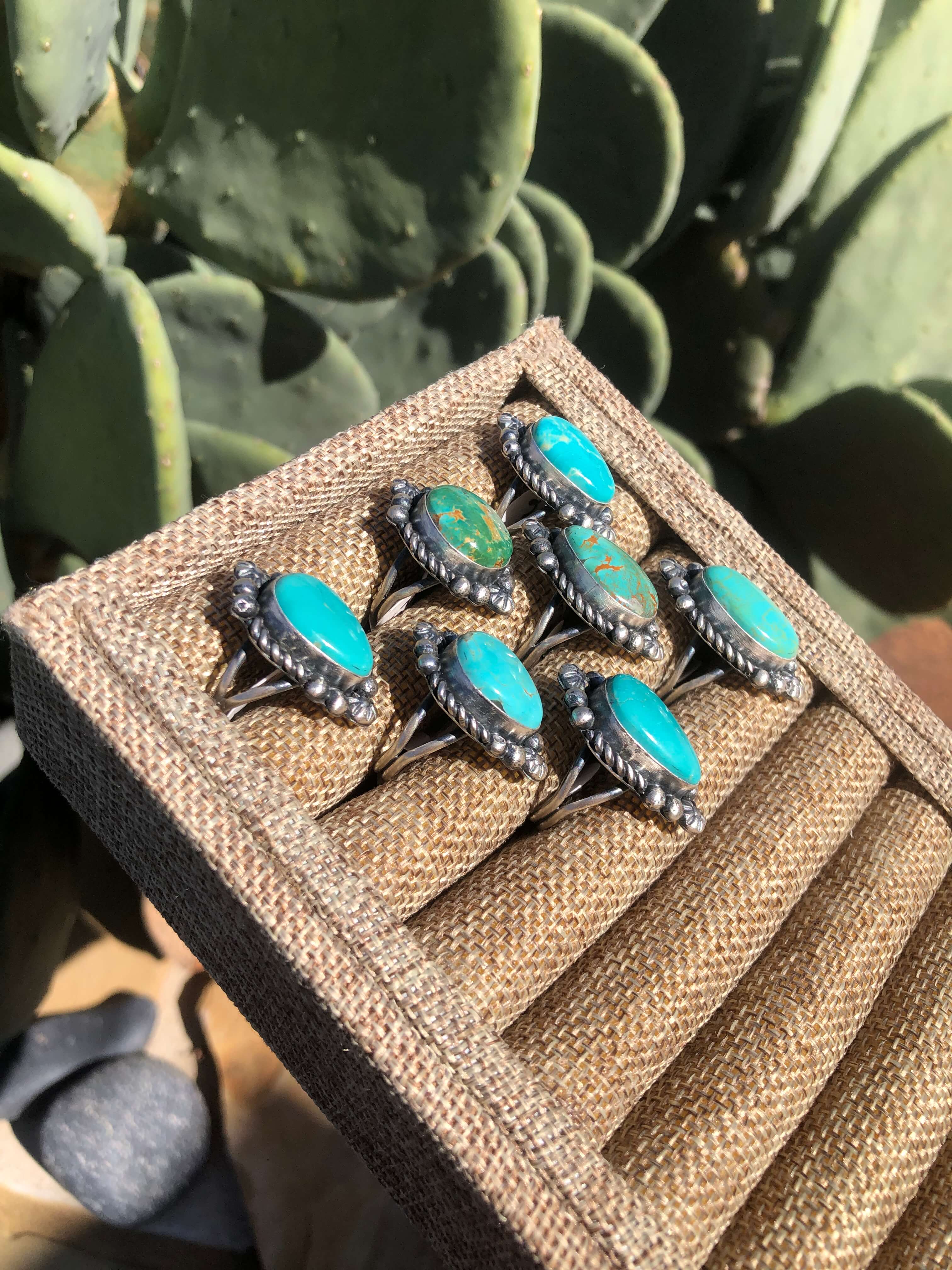 The Oshea Rings-Rings-Calli Co., Turquoise and Silver Jewelry, Native American Handmade, Zuni Tribe, Navajo Tribe, Brock Texas