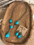 The Copeland Lariat Necklace Set, 28-Necklaces-Calli Co., Turquoise and Silver Jewelry, Native American Handmade, Zuni Tribe, Navajo Tribe, Brock Texas