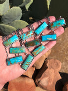 The Big Chief Turquoise Bar Necklaces-Necklaces-Calli Co., Turquoise and Silver Jewelry, Native American Handmade, Zuni Tribe, Navajo Tribe, Brock Texas