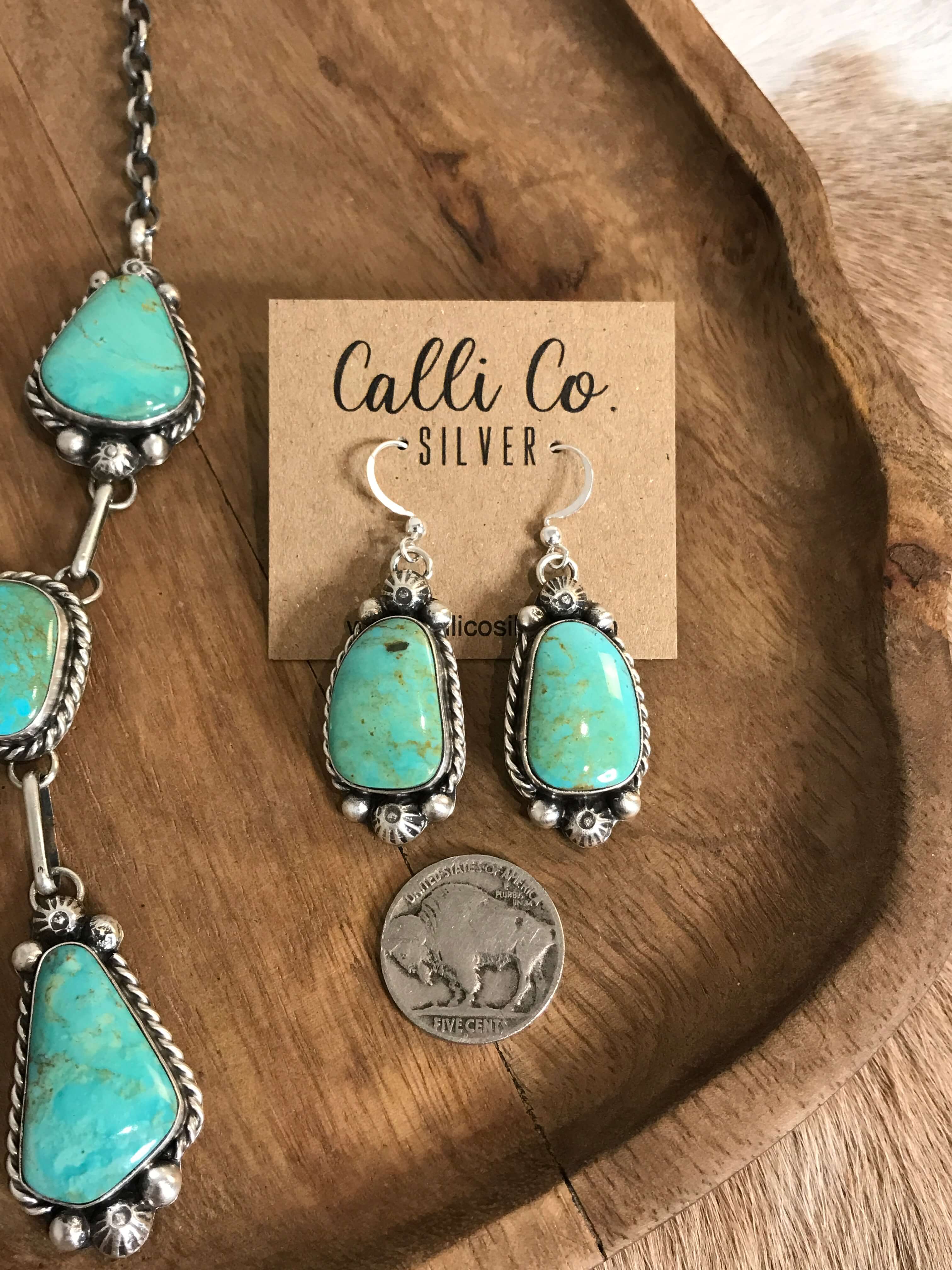 The Copeland Lariat Necklace Set, 29-Necklaces-Calli Co., Turquoise and Silver Jewelry, Native American Handmade, Zuni Tribe, Navajo Tribe, Brock Texas