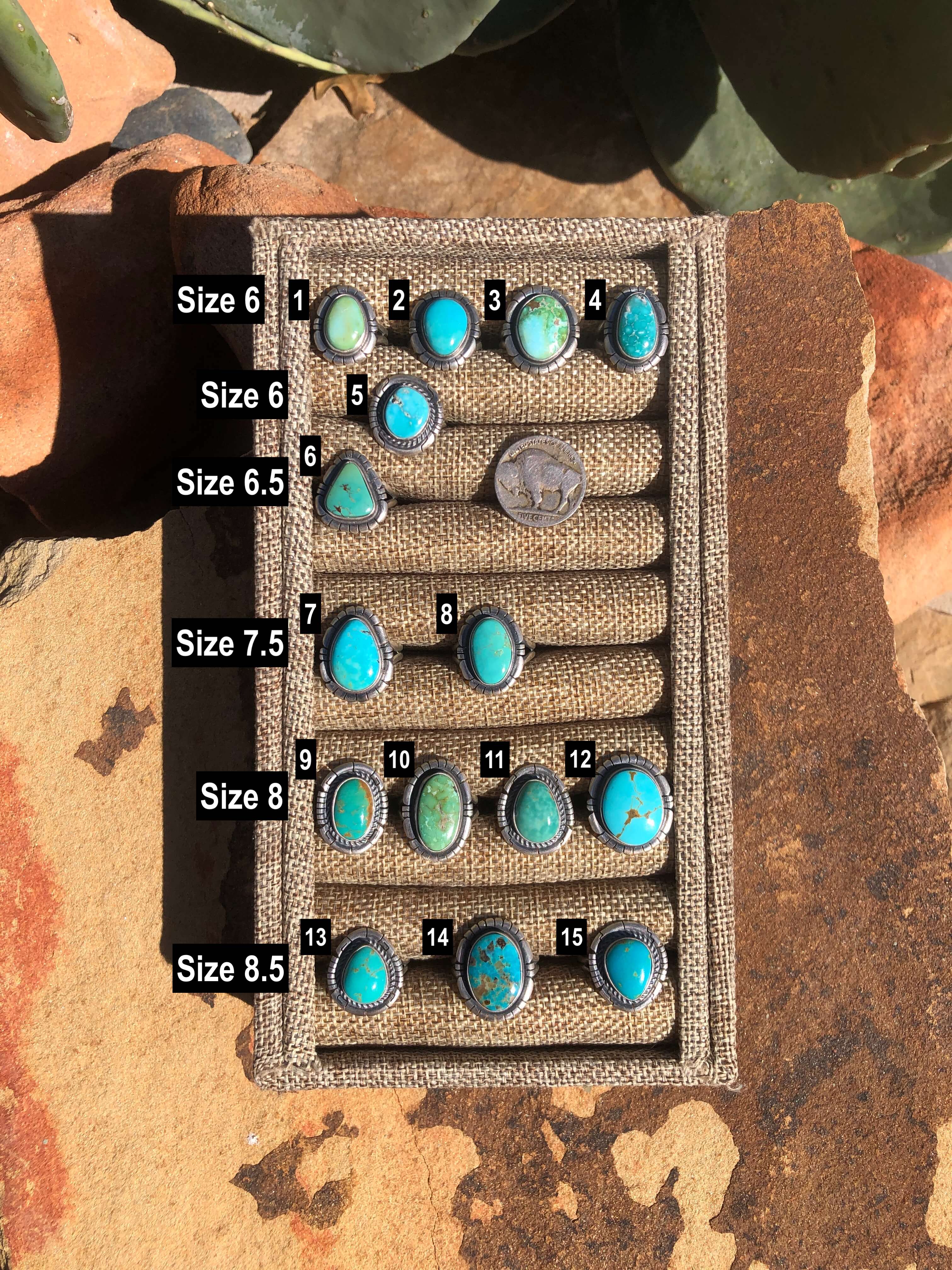 The Valmora Rings-Rings-Calli Co., Turquoise and Silver Jewelry, Native American Handmade, Zuni Tribe, Navajo Tribe, Brock Texas