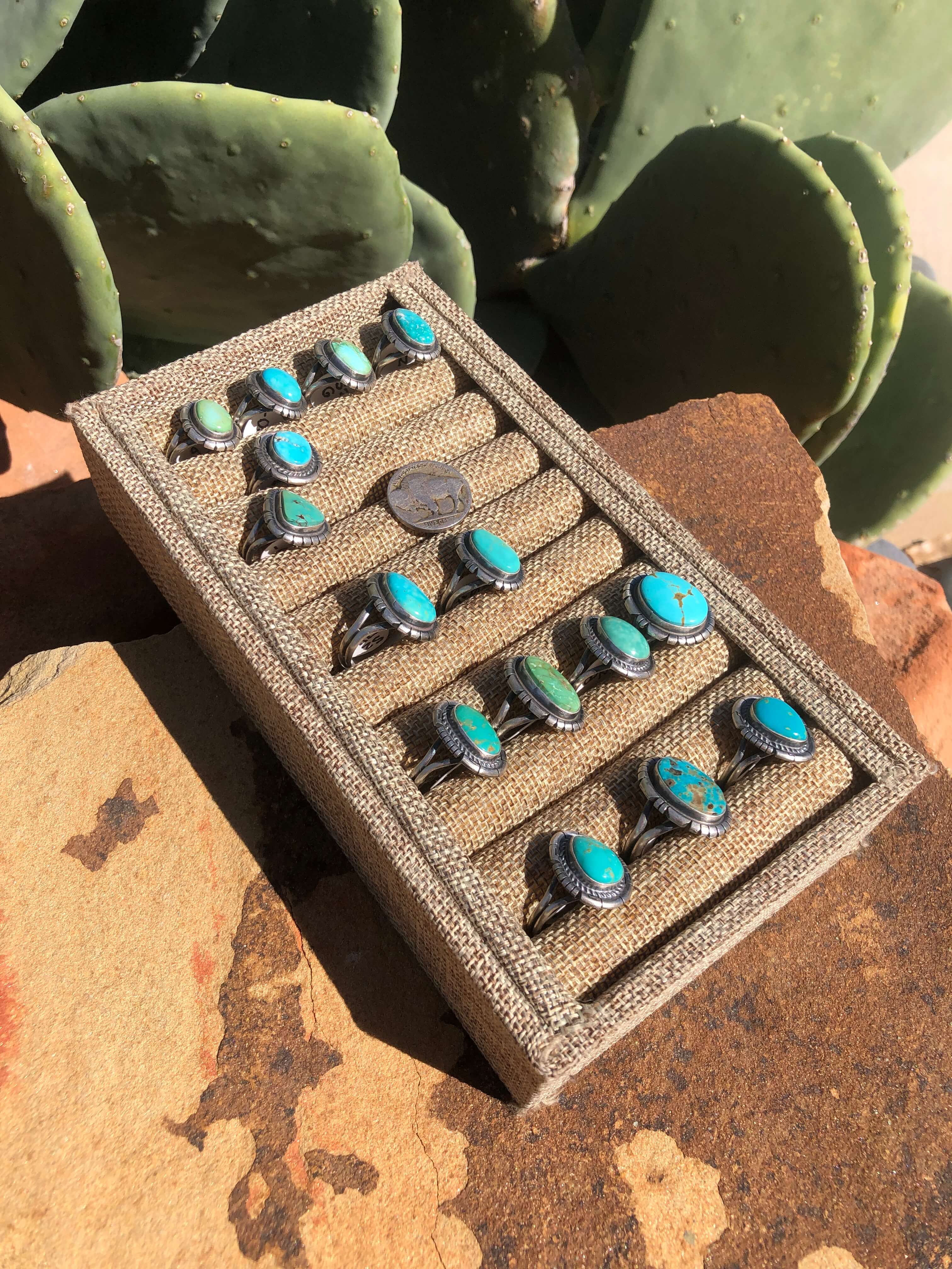 The Valmora Rings-Rings-Calli Co., Turquoise and Silver Jewelry, Native American Handmade, Zuni Tribe, Navajo Tribe, Brock Texas