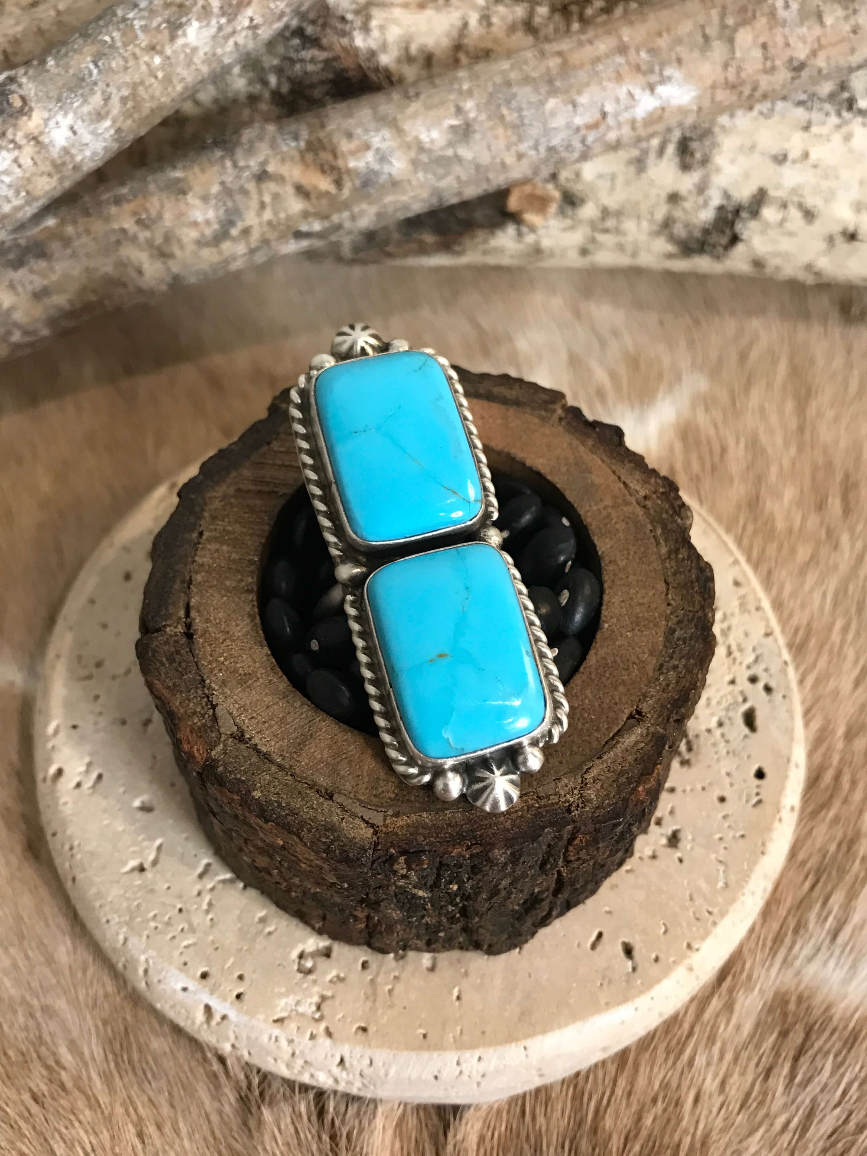 The Casa Loma Adjustable Ring, 1-Rings-Calli Co., Turquoise and Silver Jewelry, Native American Handmade, Zuni Tribe, Navajo Tribe, Brock Texas