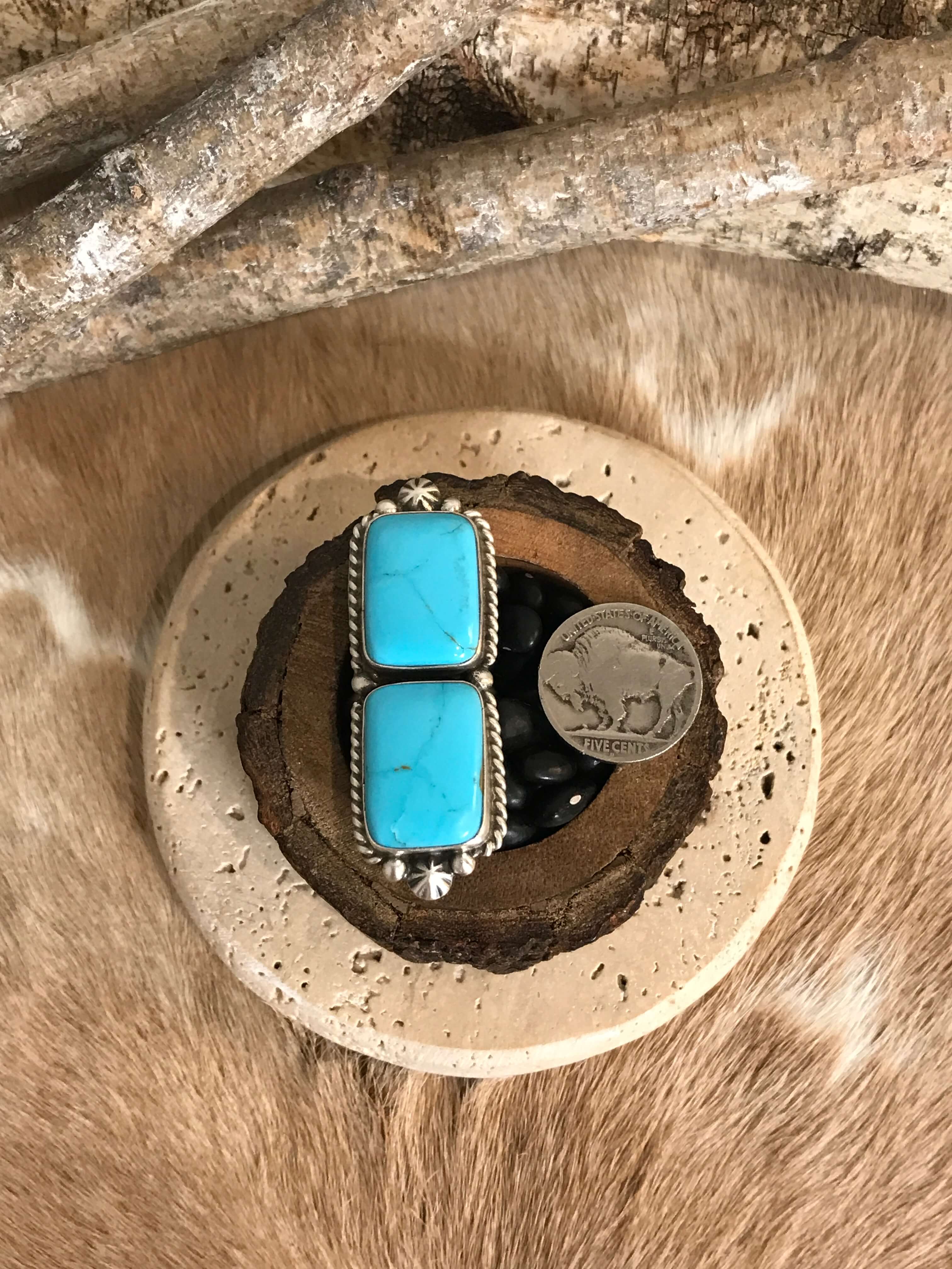 The Casa Loma Adjustable Ring, 1-Rings-Calli Co., Turquoise and Silver Jewelry, Native American Handmade, Zuni Tribe, Navajo Tribe, Brock Texas