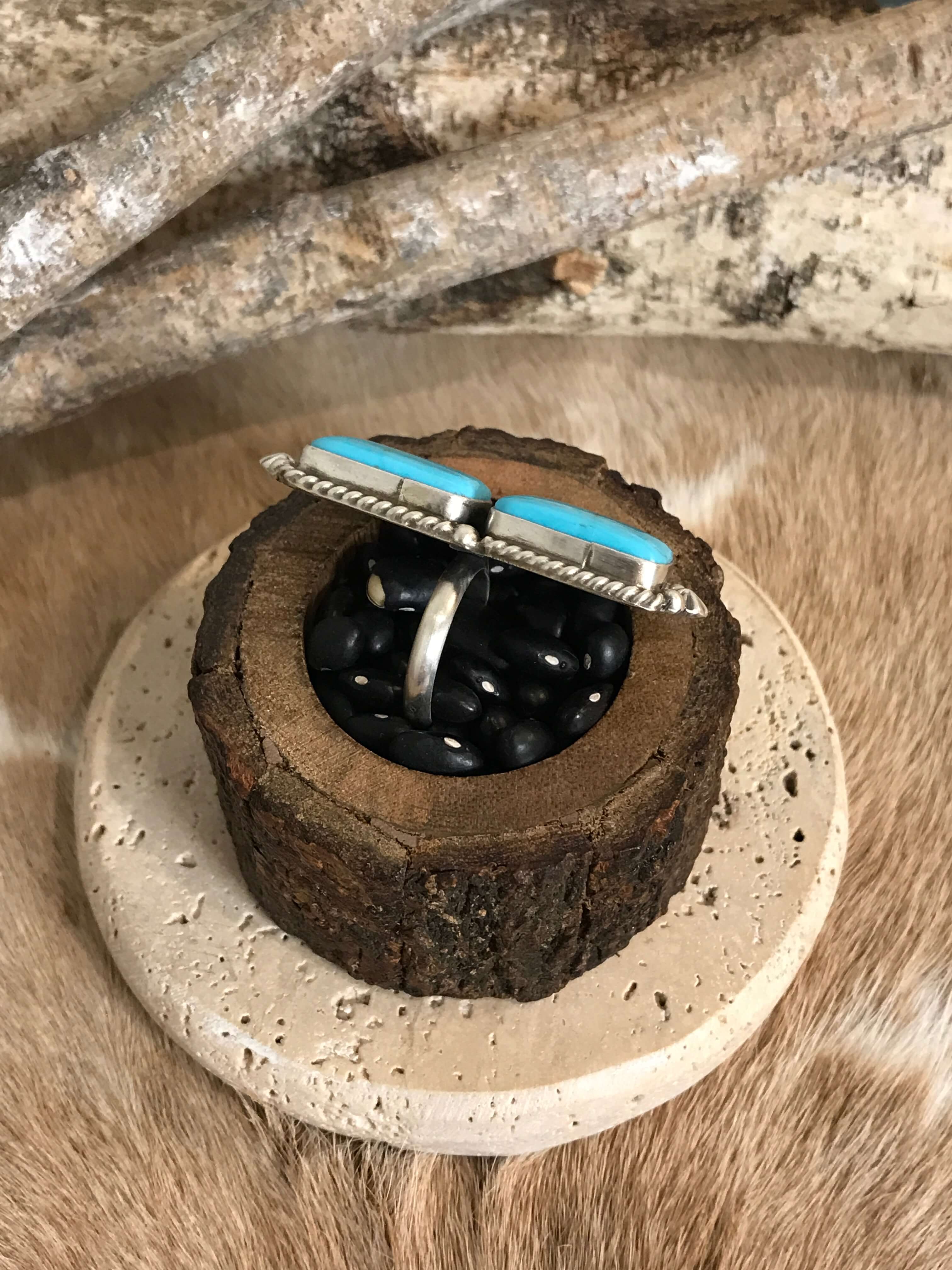 The Casa Loma Adjustable Ring, 1-Rings-Calli Co., Turquoise and Silver Jewelry, Native American Handmade, Zuni Tribe, Navajo Tribe, Brock Texas