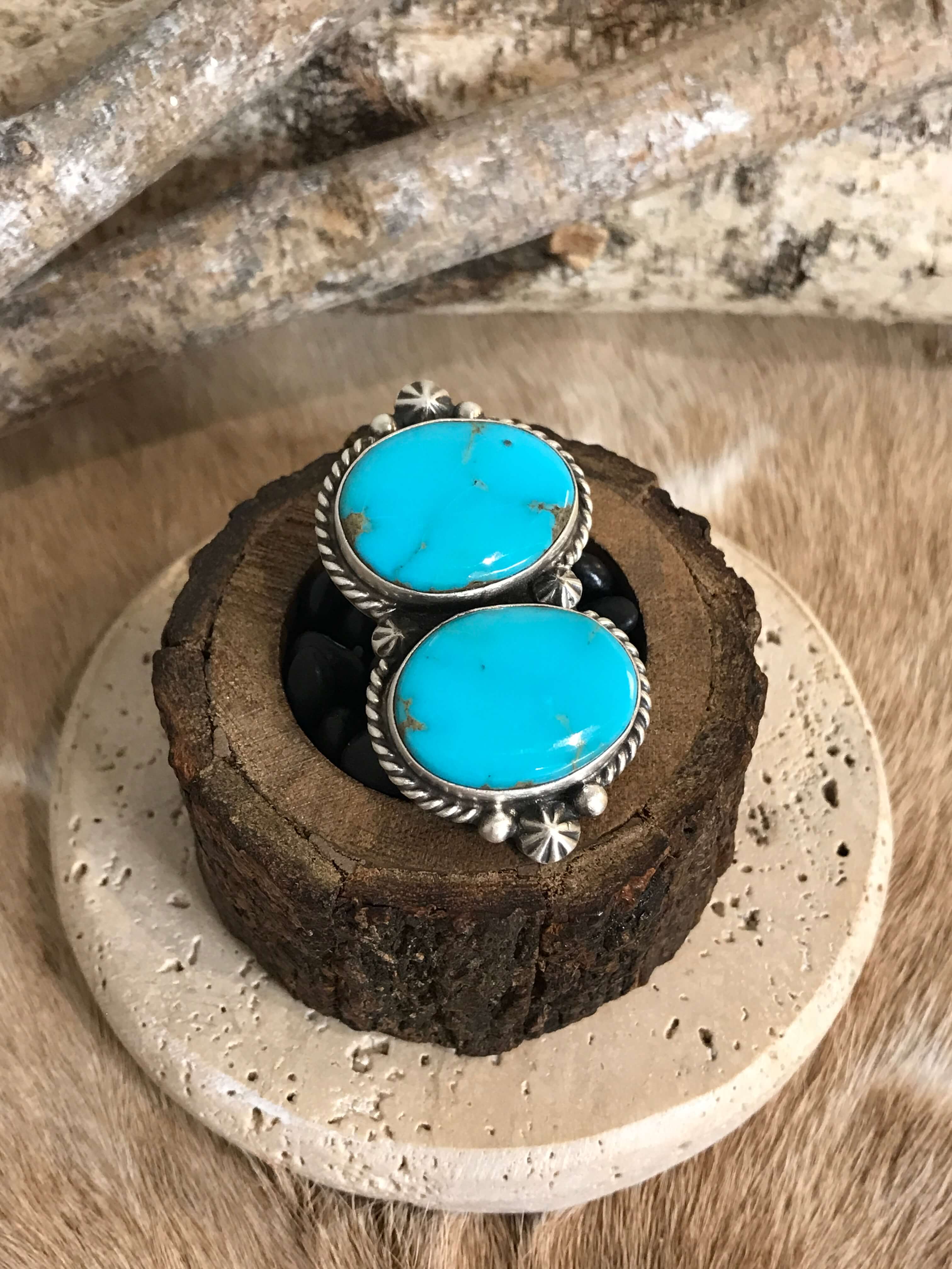 The Casa Loma Adjustable Ring, 3-Rings-Calli Co., Turquoise and Silver Jewelry, Native American Handmade, Zuni Tribe, Navajo Tribe, Brock Texas