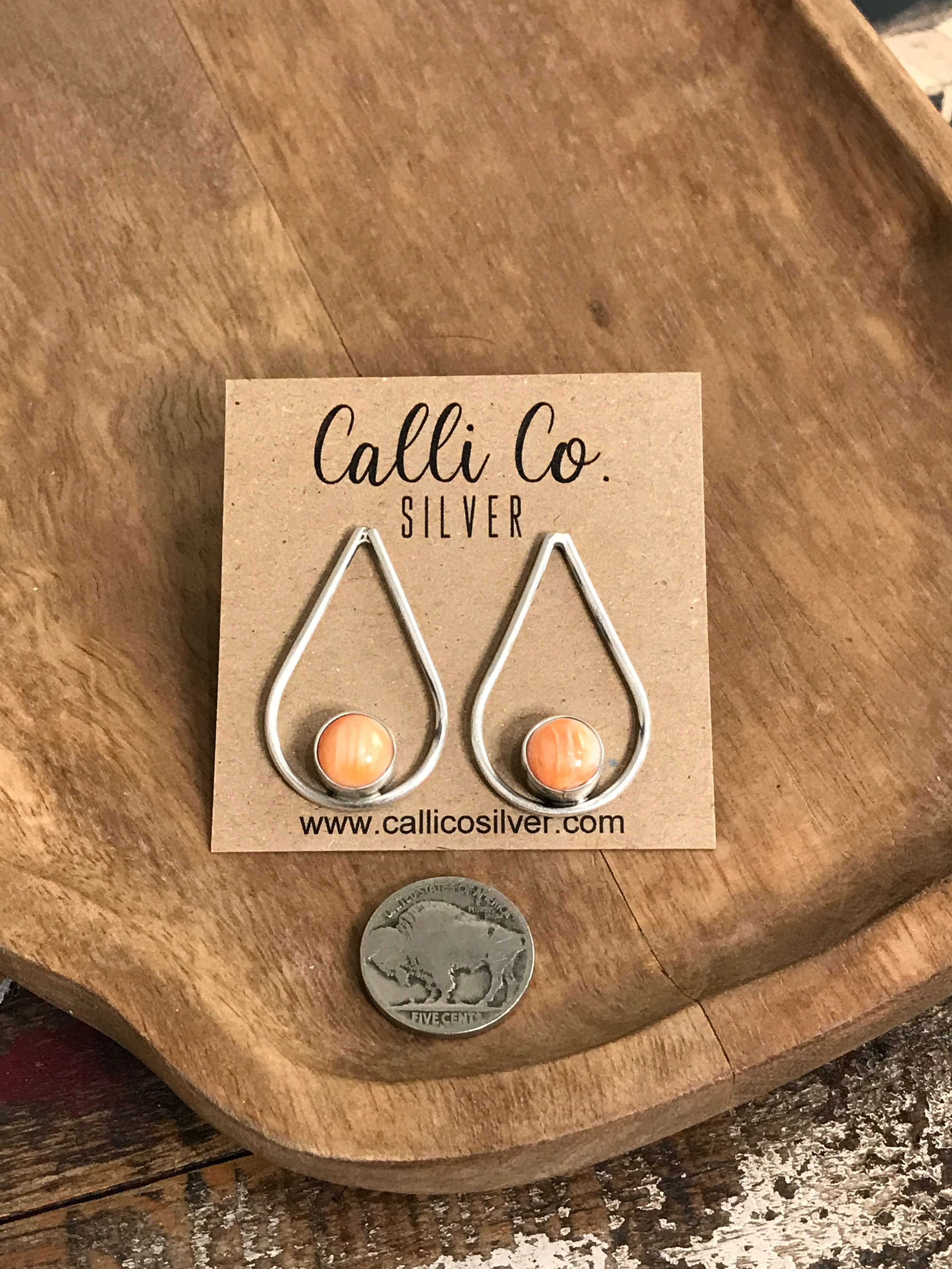 The Bonaventure Earrings, 1-Earrings-Calli Co., Turquoise and Silver Jewelry, Native American Handmade, Zuni Tribe, Navajo Tribe, Brock Texas