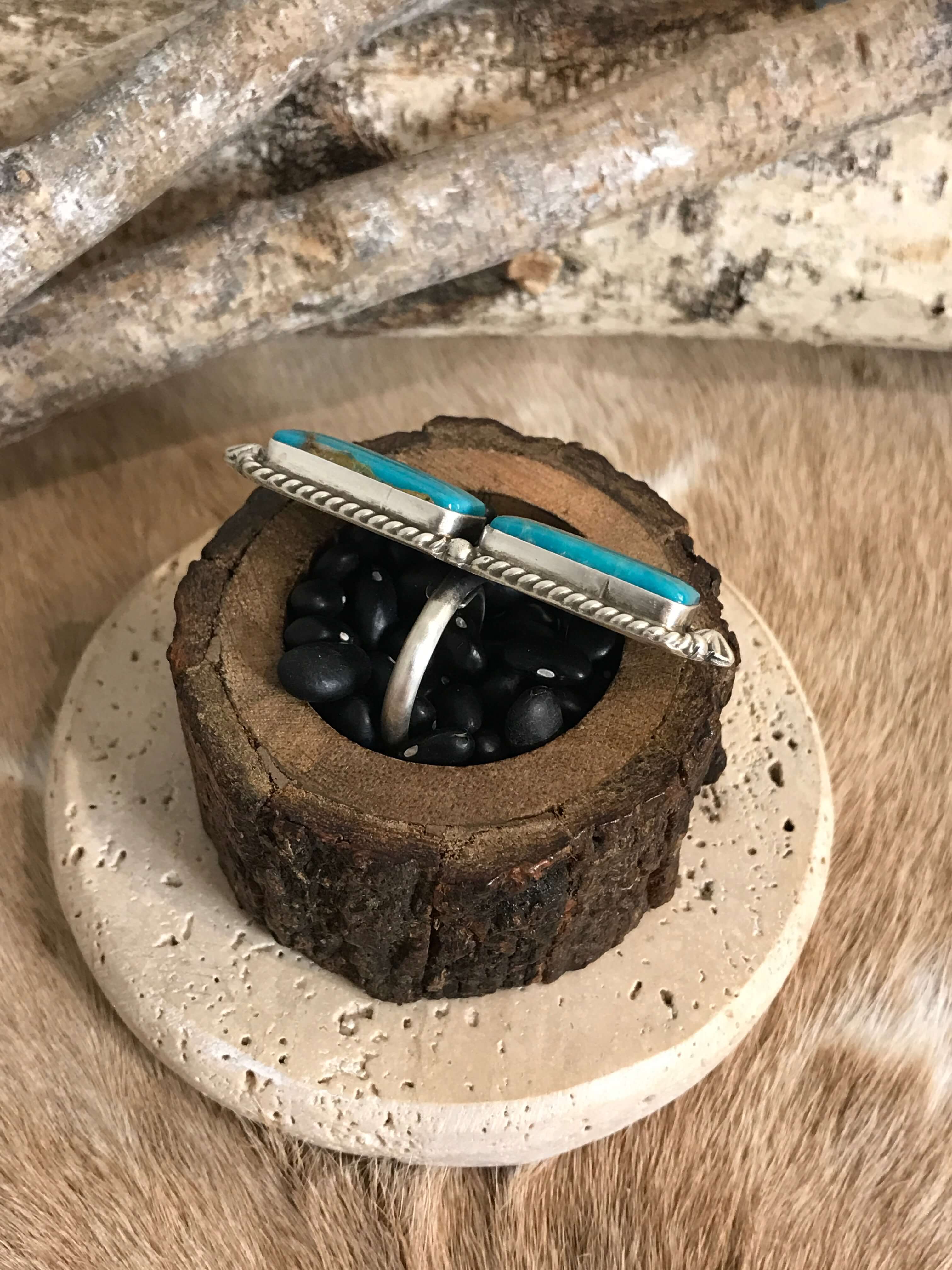 The Casa Loma Adjustable Ring, 4-Rings-Calli Co., Turquoise and Silver Jewelry, Native American Handmade, Zuni Tribe, Navajo Tribe, Brock Texas