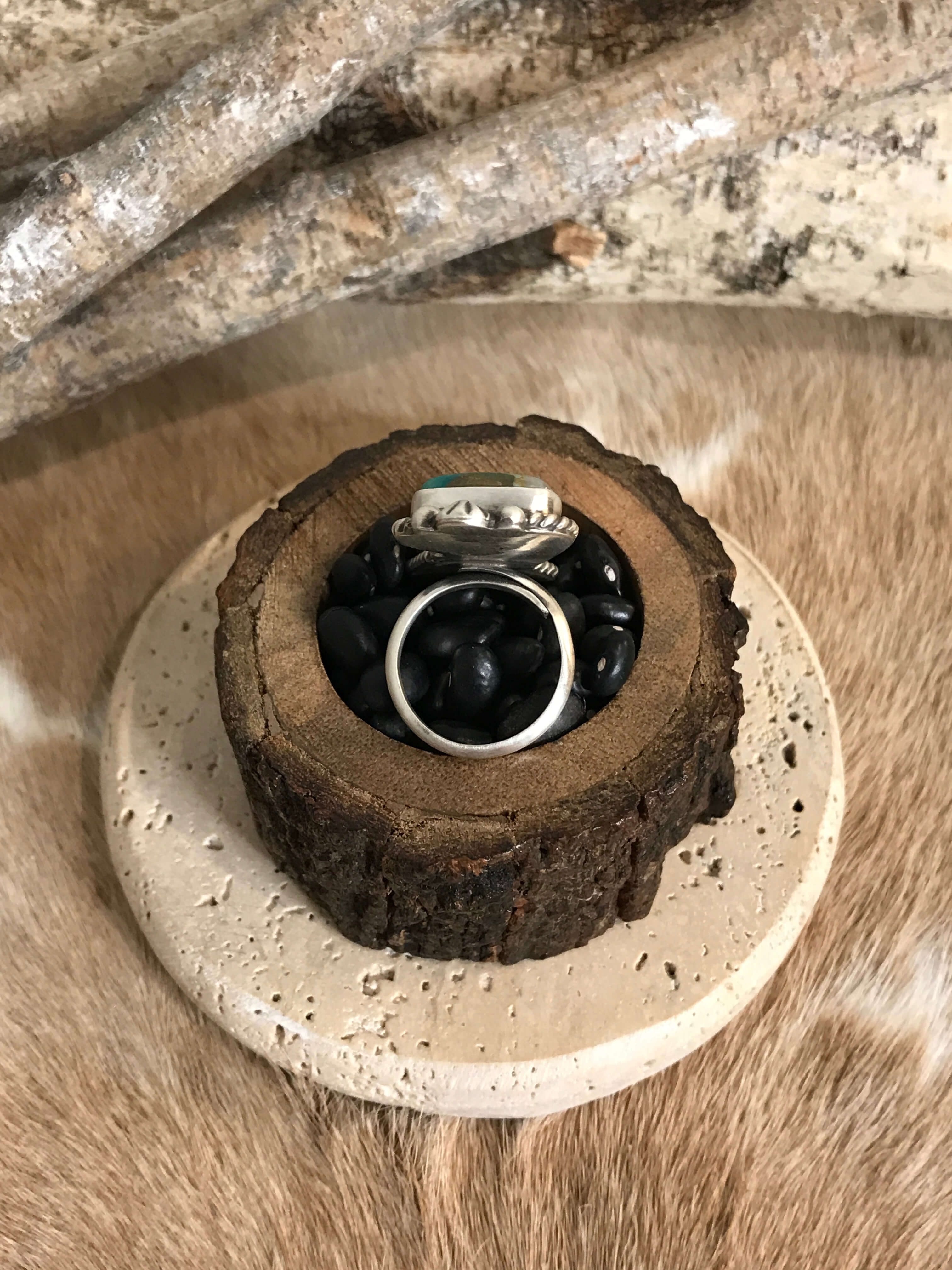 The Casa Loma Adjustable Ring, 6-Rings-Calli Co., Turquoise and Silver Jewelry, Native American Handmade, Zuni Tribe, Navajo Tribe, Brock Texas