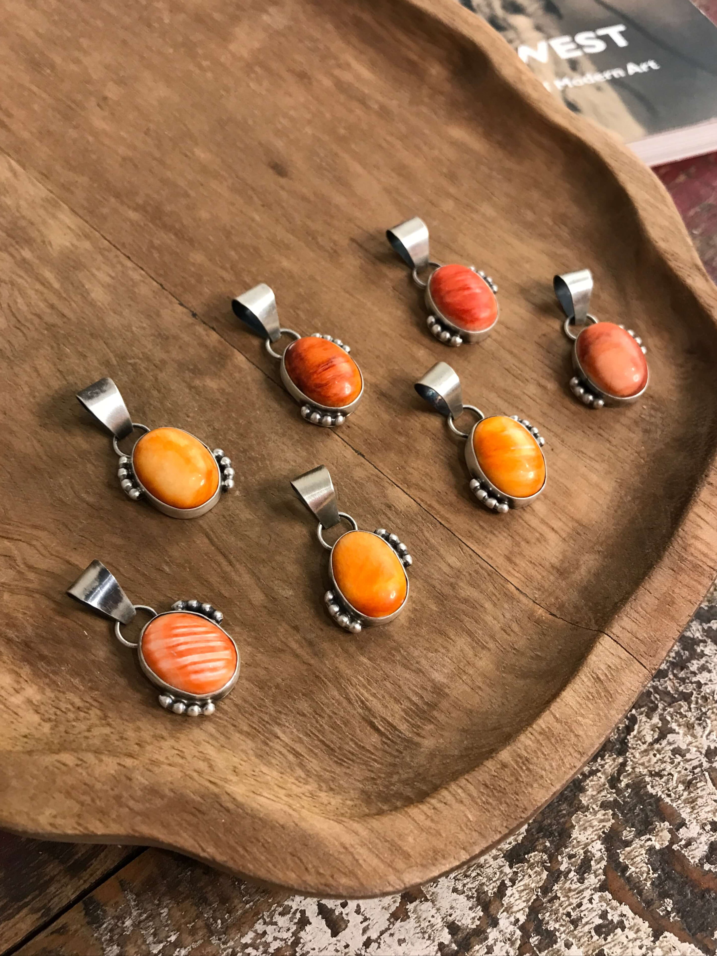 The Siesta Pendants in Spiny-Pendants-Calli Co., Turquoise and Silver Jewelry, Native American Handmade, Zuni Tribe, Navajo Tribe, Brock Texas