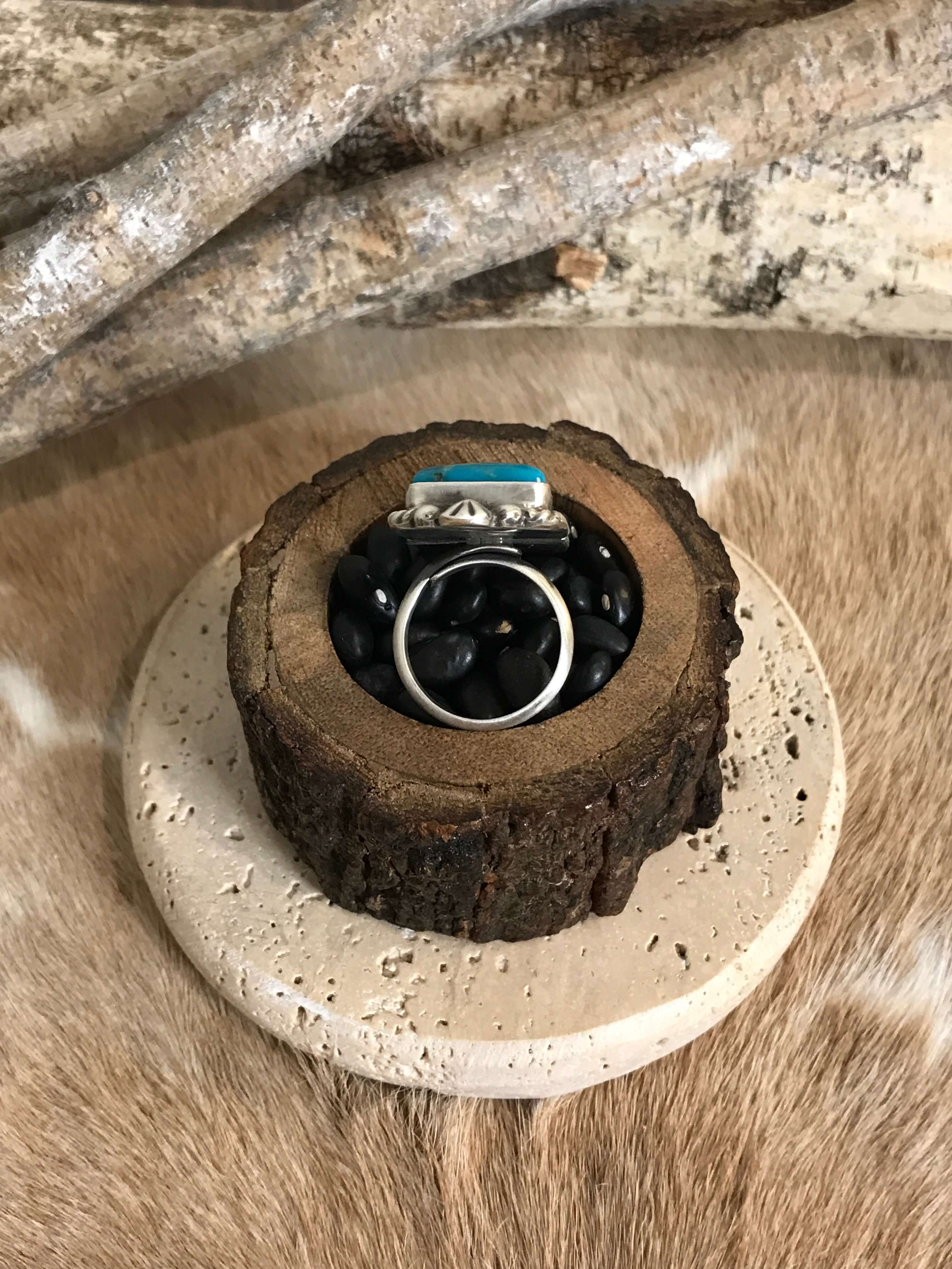 The Casa Loma Adjustable Ring, 7-Rings-Calli Co., Turquoise and Silver Jewelry, Native American Handmade, Zuni Tribe, Navajo Tribe, Brock Texas
