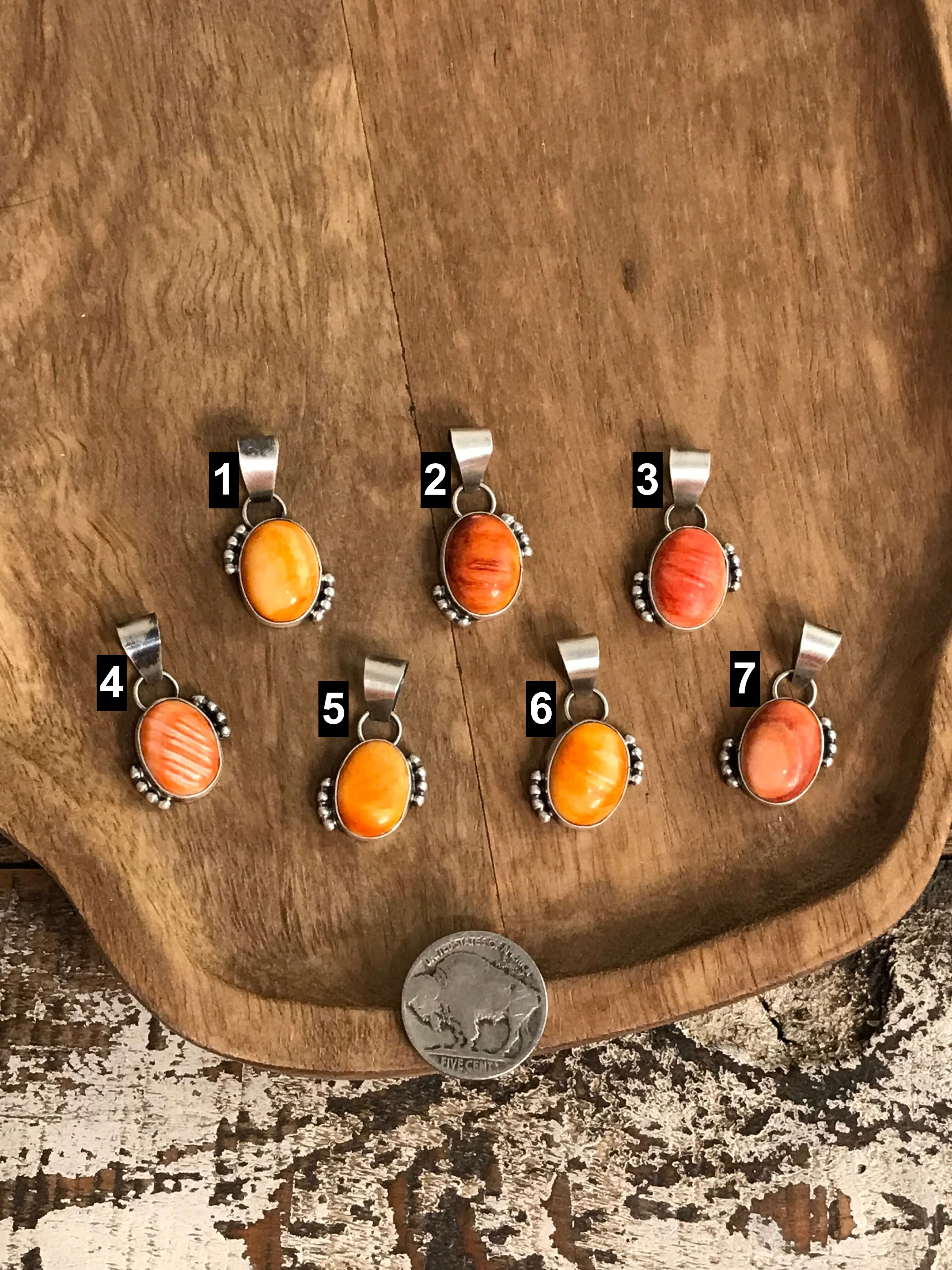 The Siesta Pendants in Spiny-Pendants-Calli Co., Turquoise and Silver Jewelry, Native American Handmade, Zuni Tribe, Navajo Tribe, Brock Texas