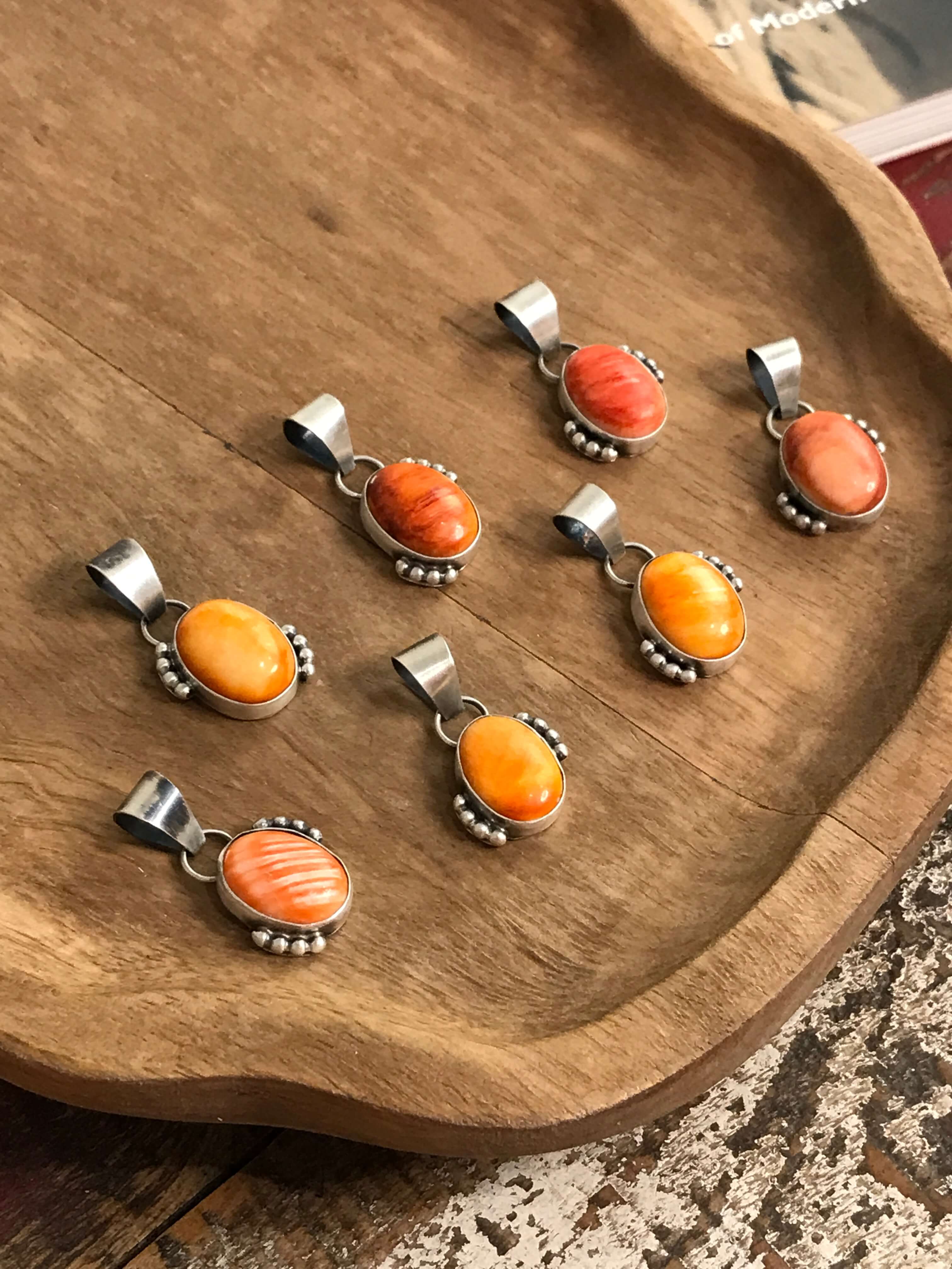 The Siesta Pendants in Spiny-Pendants-Calli Co., Turquoise and Silver Jewelry, Native American Handmade, Zuni Tribe, Navajo Tribe, Brock Texas