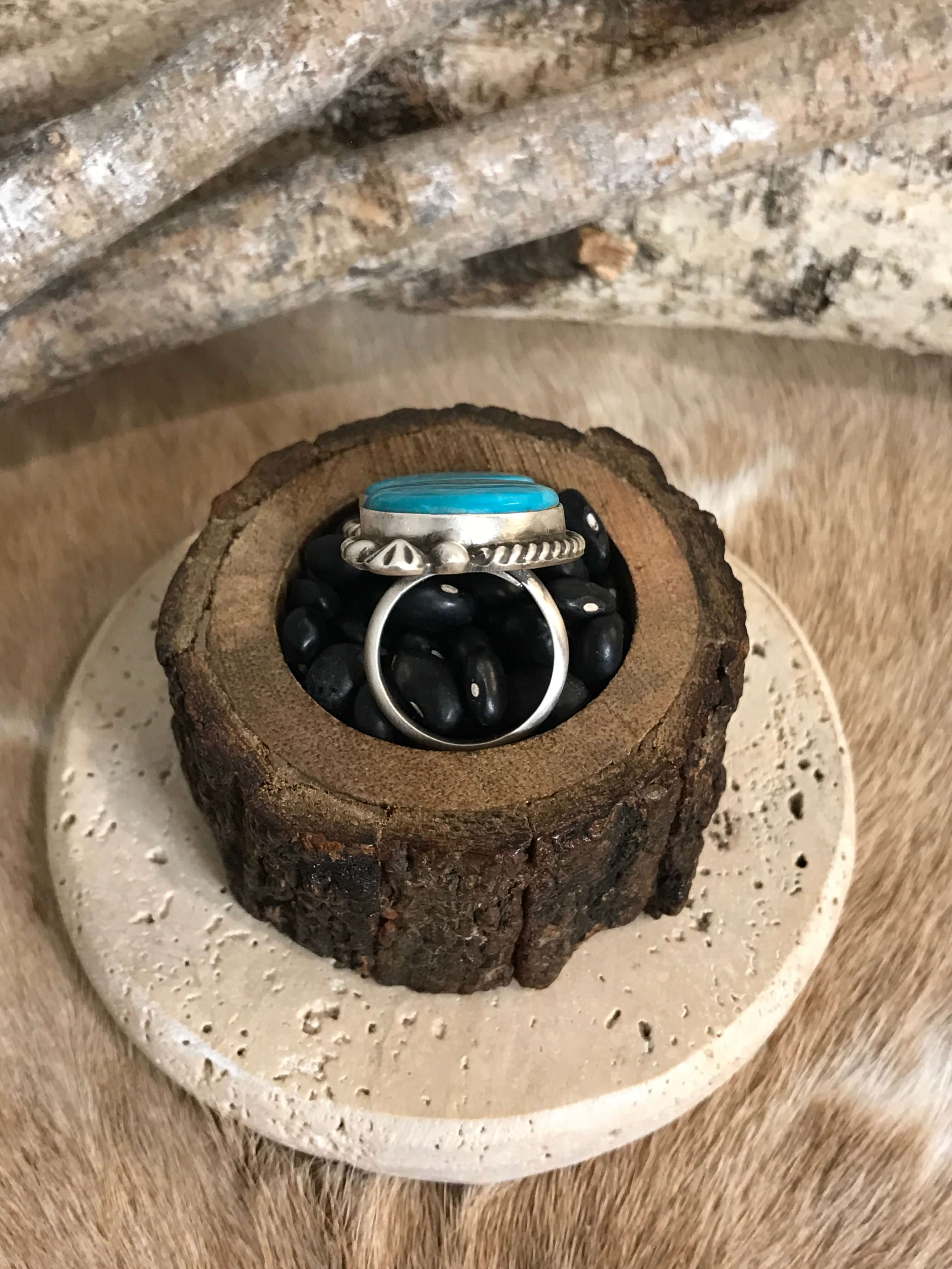 The Casa Loma Adjustable Ring, 8-Rings-Calli Co., Turquoise and Silver Jewelry, Native American Handmade, Zuni Tribe, Navajo Tribe, Brock Texas