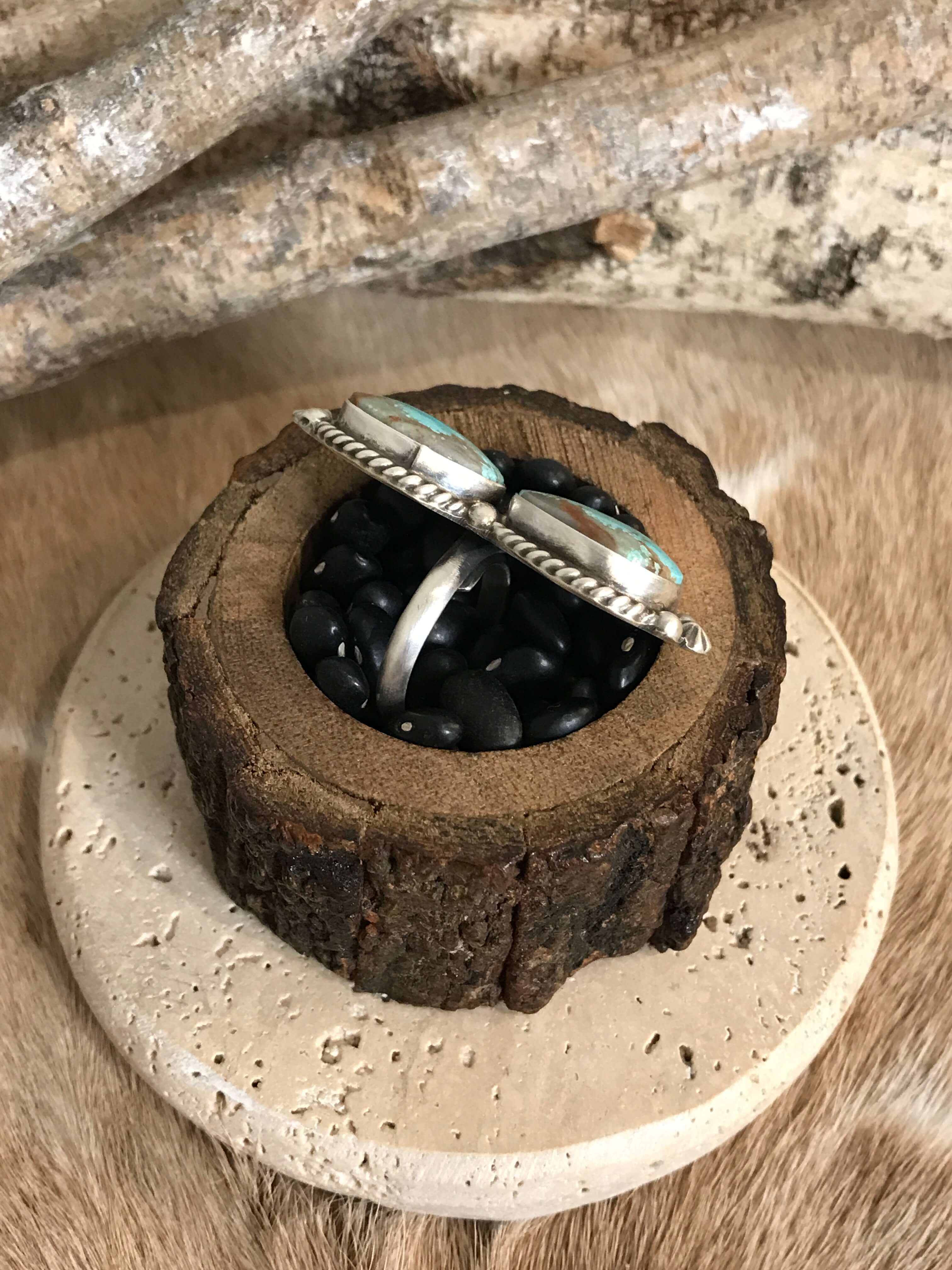 The Casa Loma Adjustable Ring, 9-Rings-Calli Co., Turquoise and Silver Jewelry, Native American Handmade, Zuni Tribe, Navajo Tribe, Brock Texas