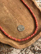 The Drover Necklace in Red Spiny, 30"-Necklaces-Calli Co., Turquoise and Silver Jewelry, Native American Handmade, Zuni Tribe, Navajo Tribe, Brock Texas