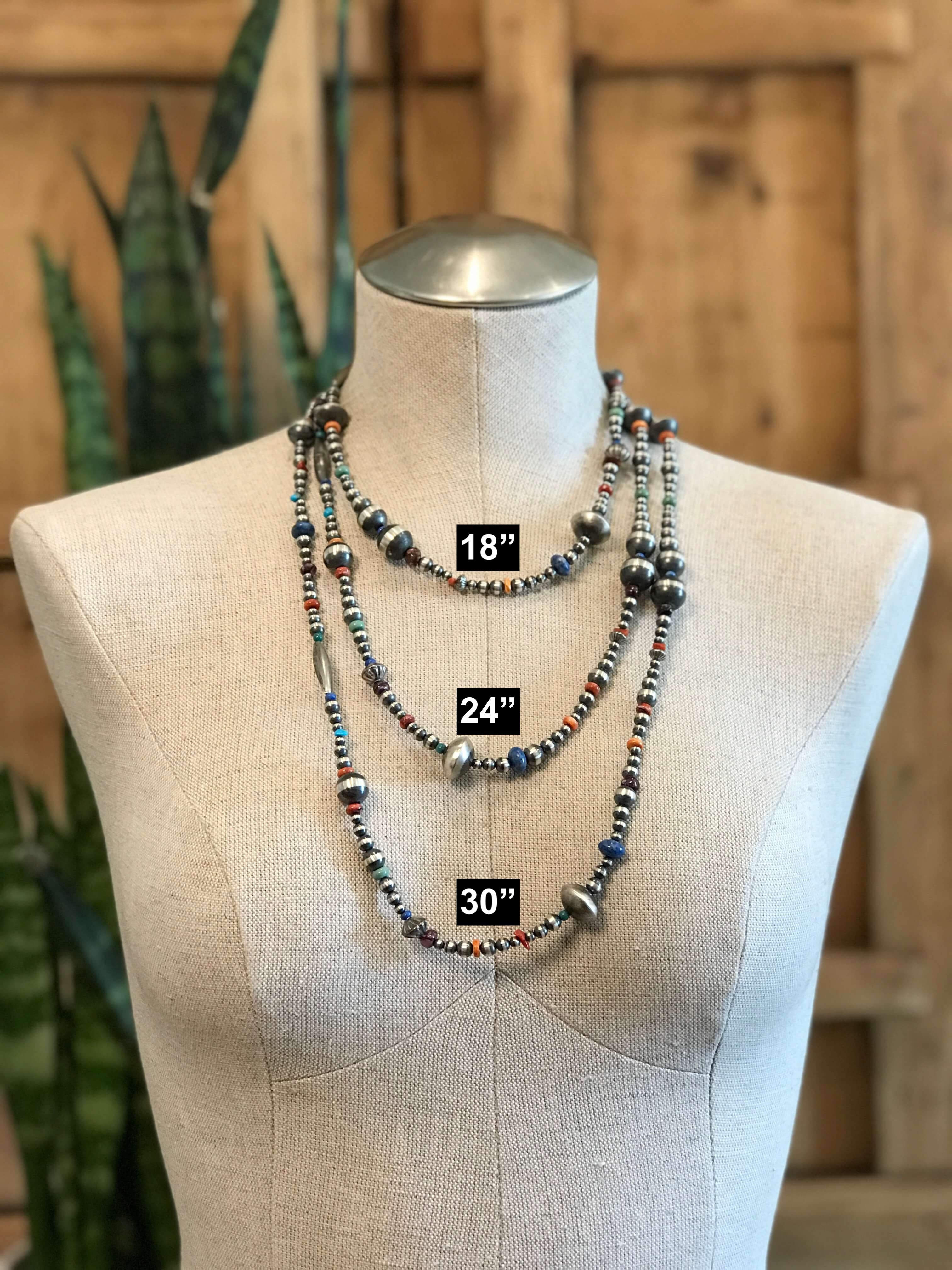The Atlas Navajo Pearl Necklace-Necklaces-Calli Co., Turquoise and Silver Jewelry, Native American Handmade, Zuni Tribe, Navajo Tribe, Brock Texas
