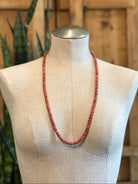 The Drover Necklace in Red Spiny, 30"-Necklaces-Calli Co., Turquoise and Silver Jewelry, Native American Handmade, Zuni Tribe, Navajo Tribe, Brock Texas