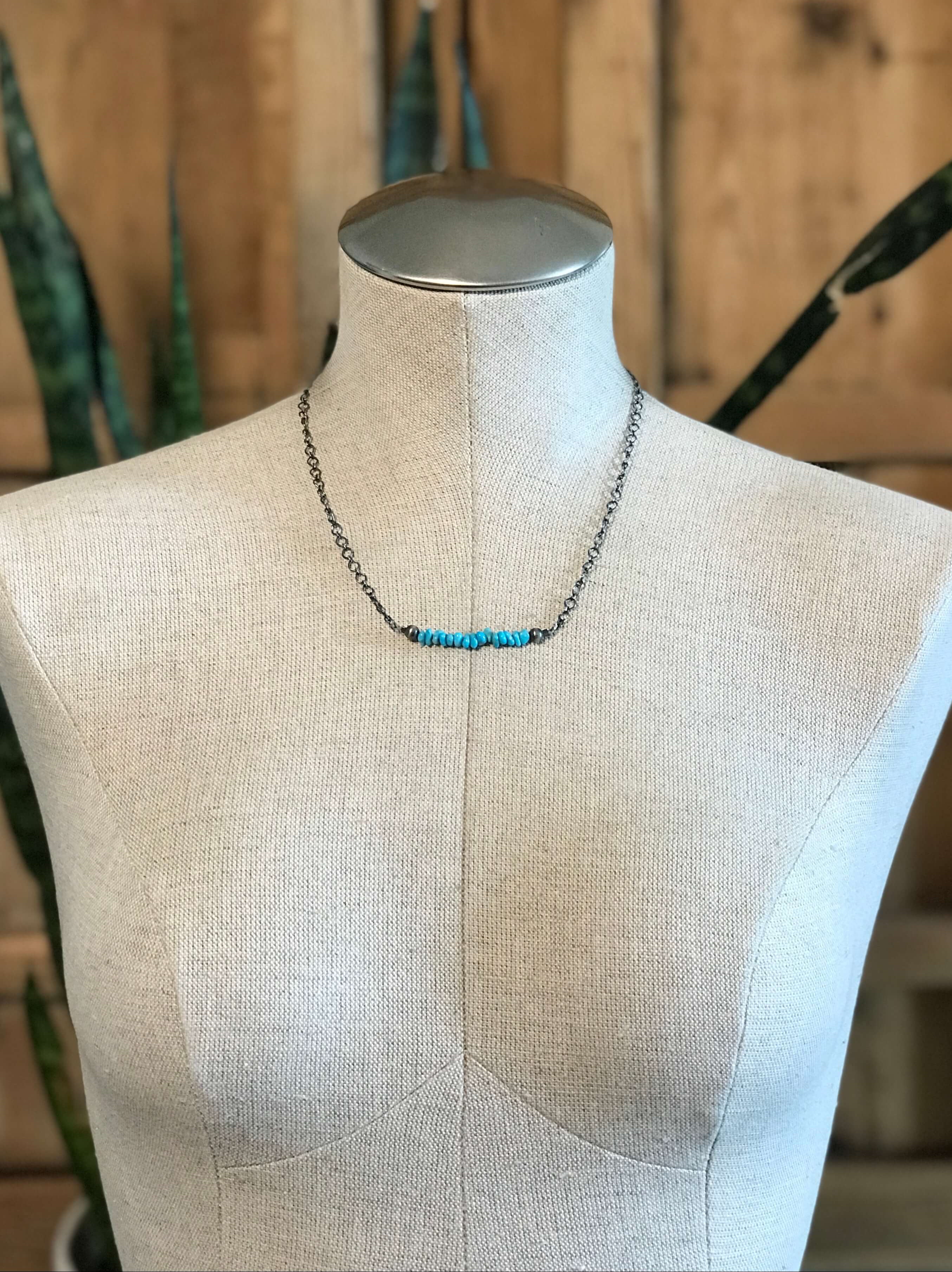 The Conroe Necklaces in Turquoise-Necklaces-Calli Co., Turquoise and Silver Jewelry, Native American Handmade, Zuni Tribe, Navajo Tribe, Brock Texas