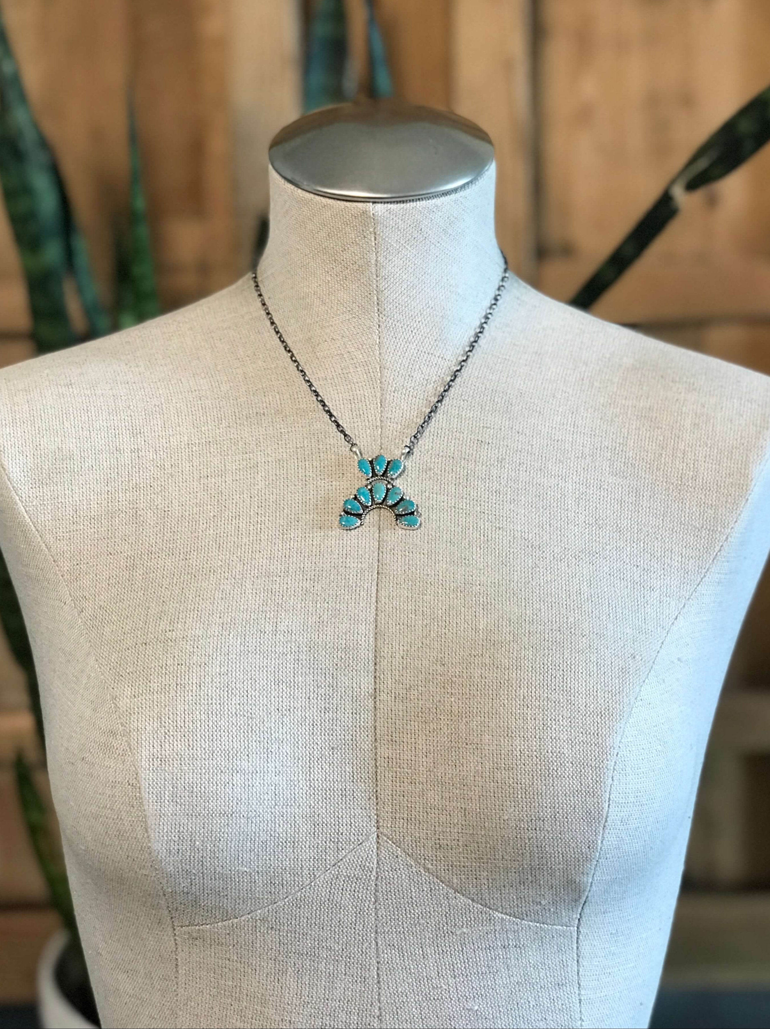 The Odyssey Cluster Necklaces-Necklaces-Calli Co., Turquoise and Silver Jewelry, Native American Handmade, Zuni Tribe, Navajo Tribe, Brock Texas