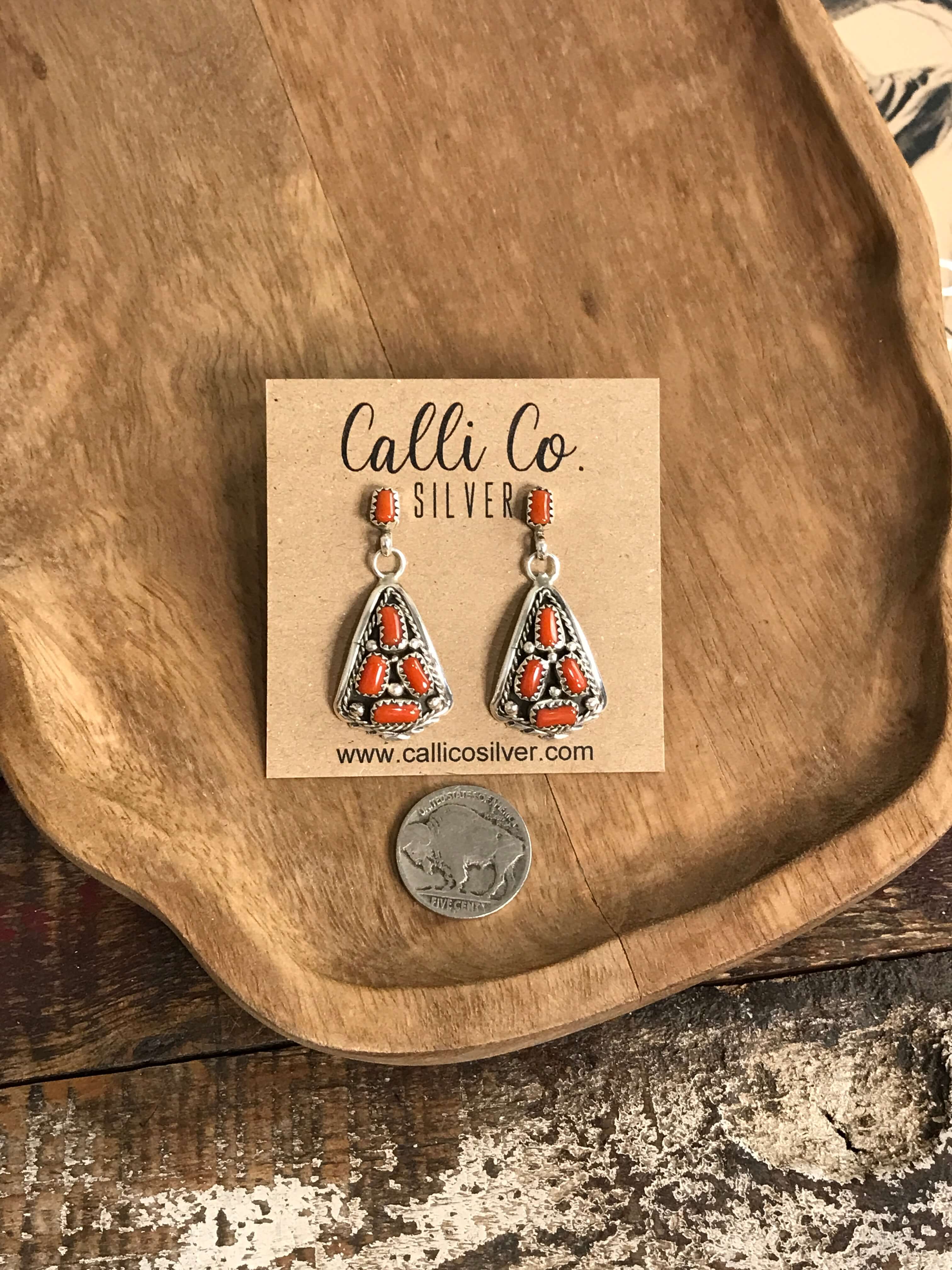 The Verona Earrings, 2-Earrings-Calli Co., Turquoise and Silver Jewelry, Native American Handmade, Zuni Tribe, Navajo Tribe, Brock Texas