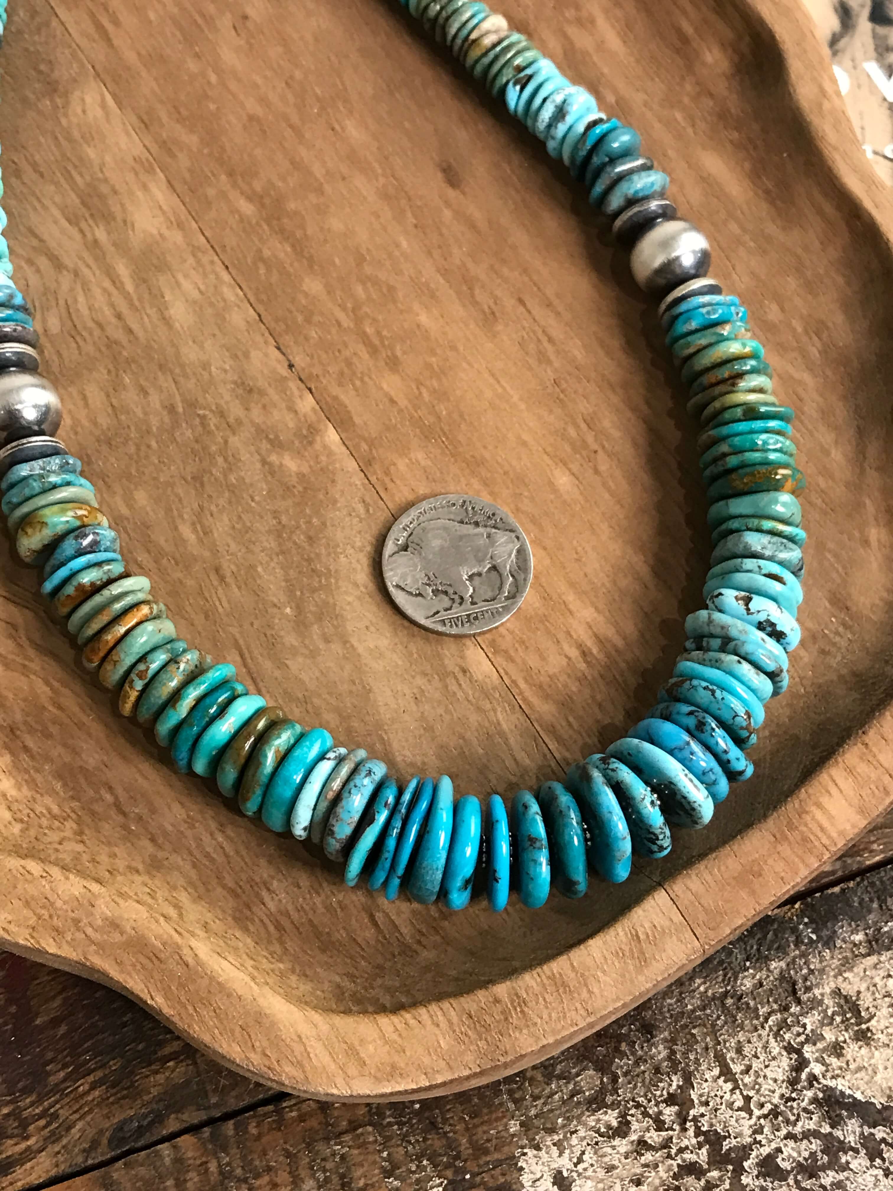 The Sury Stacked Necklace, 2-Necklaces-Calli Co., Turquoise and Silver Jewelry, Native American Handmade, Zuni Tribe, Navajo Tribe, Brock Texas