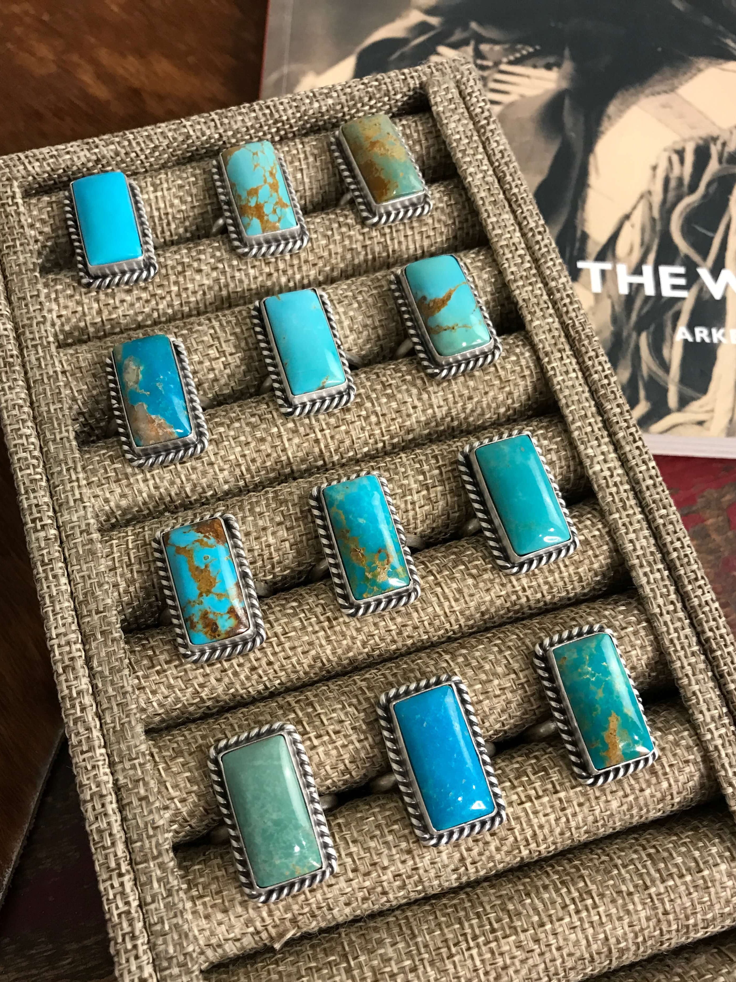 The Calian Adjustable Turquoise Rings-Rings-Calli Co., Turquoise and Silver Jewelry, Native American Handmade, Zuni Tribe, Navajo Tribe, Brock Texas