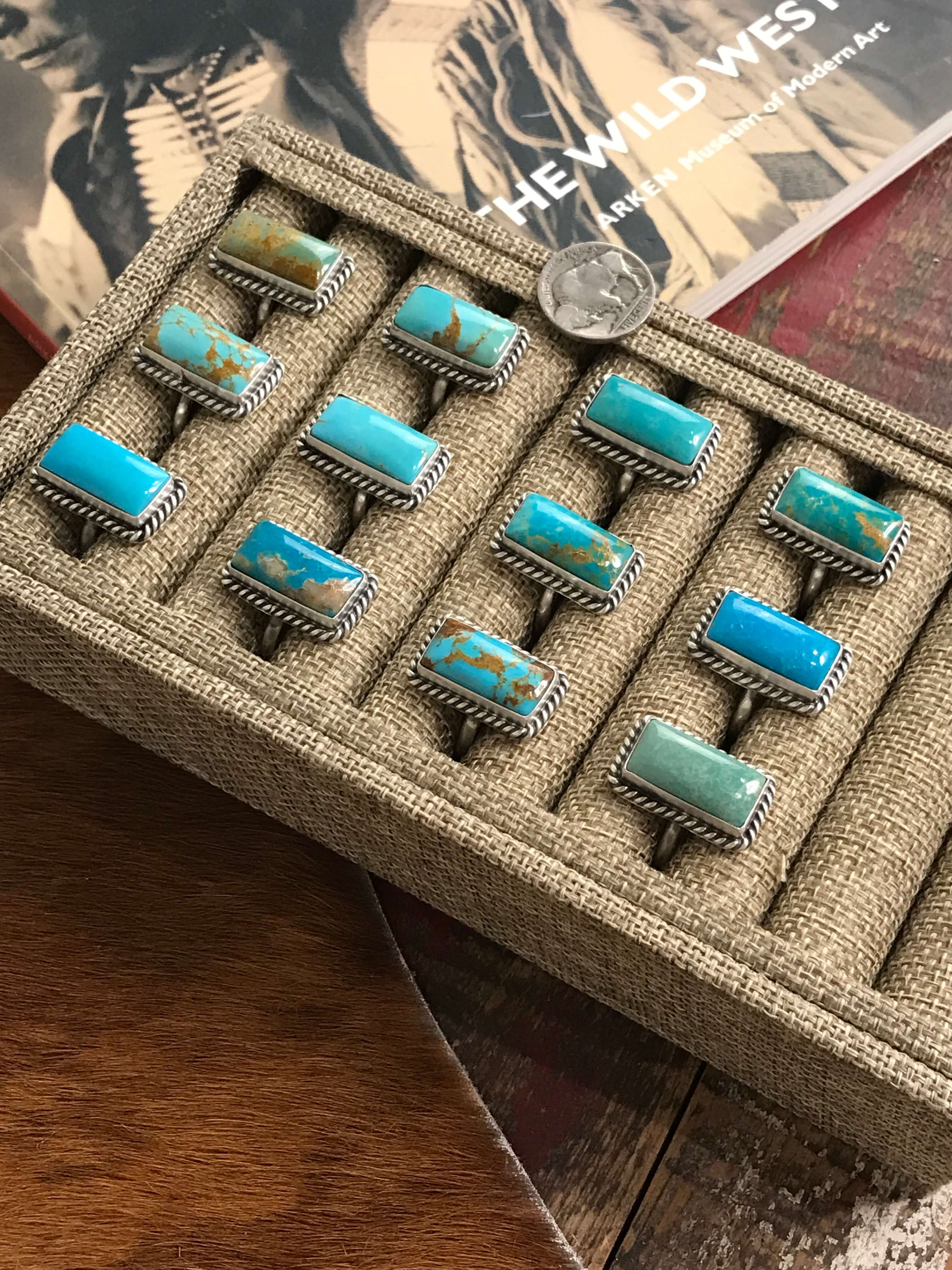 The Calian Adjustable Turquoise Rings-Rings-Calli Co., Turquoise and Silver Jewelry, Native American Handmade, Zuni Tribe, Navajo Tribe, Brock Texas
