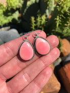 The Pink Conch Dangles, 3-Earrings-Calli Co., Turquoise and Silver Jewelry, Native American Handmade, Zuni Tribe, Navajo Tribe, Brock Texas