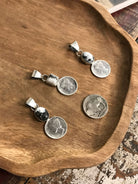 The Dime Pendant in White Buffalo-Pendants-Calli Co., Turquoise and Silver Jewelry, Native American Handmade, Zuni Tribe, Navajo Tribe, Brock Texas