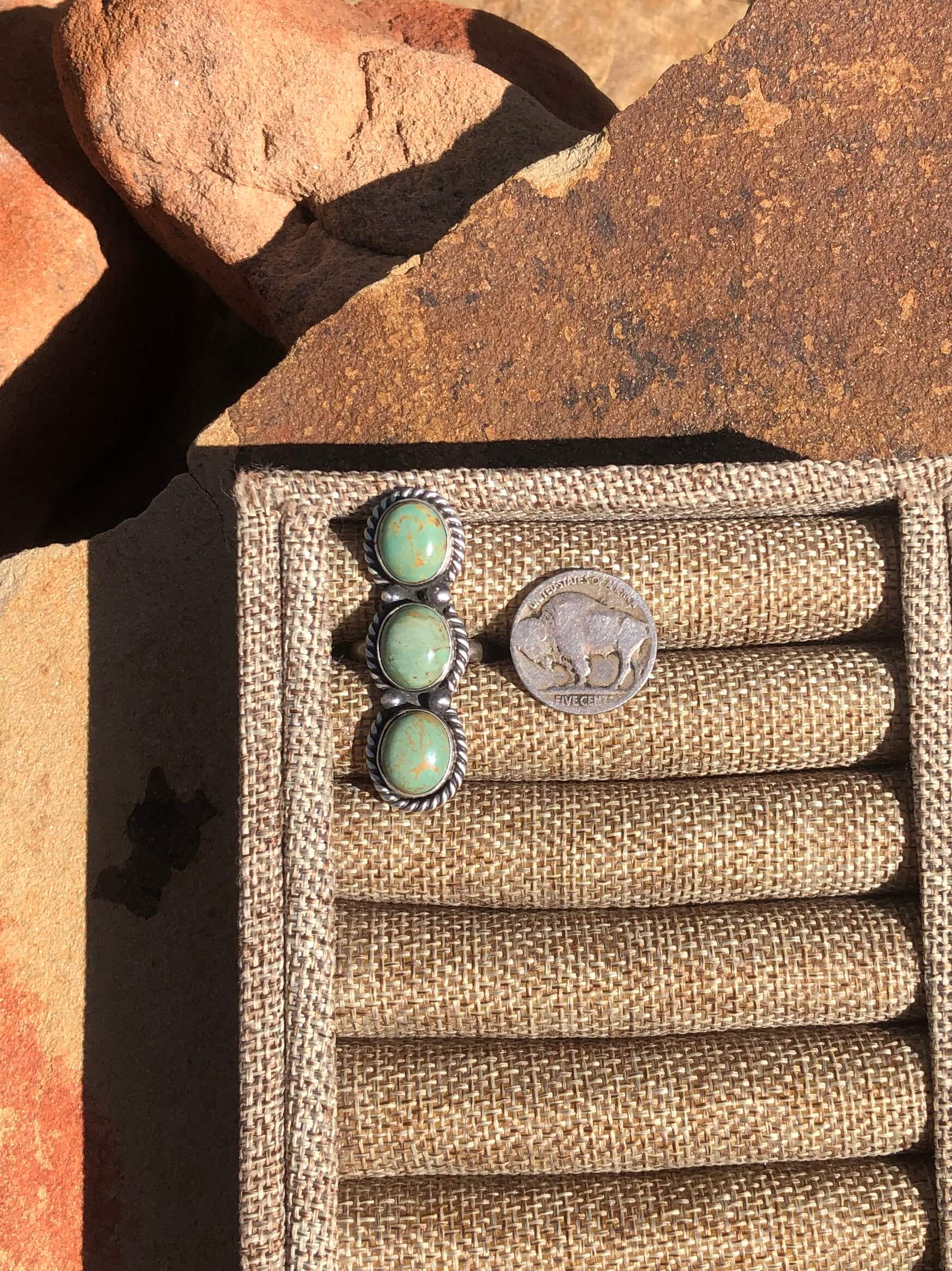 The 3 Stone Adjustable Ring, 7-Rings-Calli Co., Turquoise and Silver Jewelry, Native American Handmade, Zuni Tribe, Navajo Tribe, Brock Texas