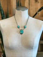 The Bristow Statement Necklace, 23-Necklaces-Calli Co., Turquoise and Silver Jewelry, Native American Handmade, Zuni Tribe, Navajo Tribe, Brock Texas