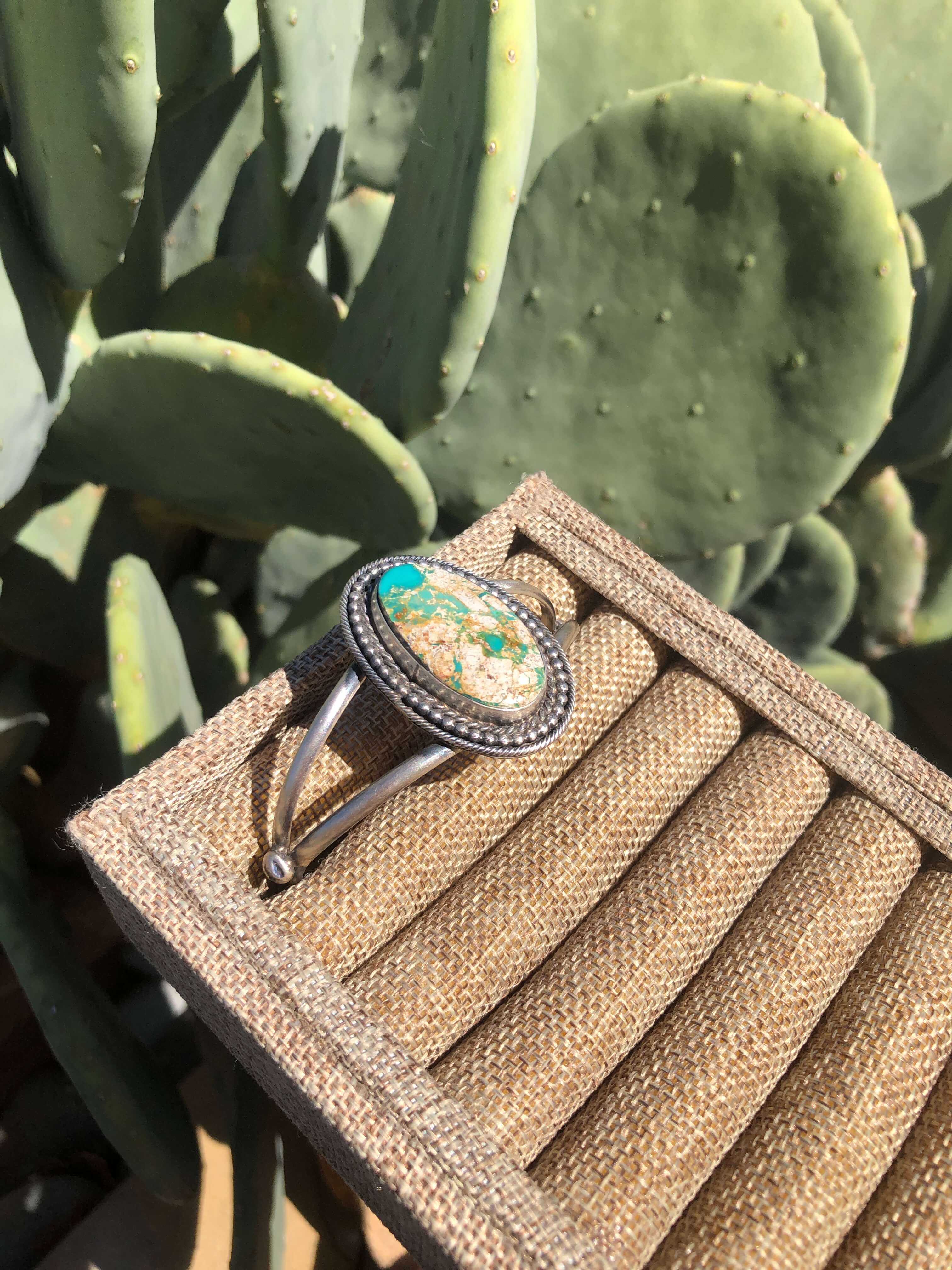 The Bozeman Turquoise Cuff-Bracelets & Cuffs-Calli Co., Turquoise and Silver Jewelry, Native American Handmade, Zuni Tribe, Navajo Tribe, Brock Texas
