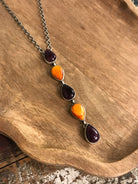 The Arroyo Lariat Necklace in Spiny Oyster, 3-Necklaces-Calli Co., Turquoise and Silver Jewelry, Native American Handmade, Zuni Tribe, Navajo Tribe, Brock Texas